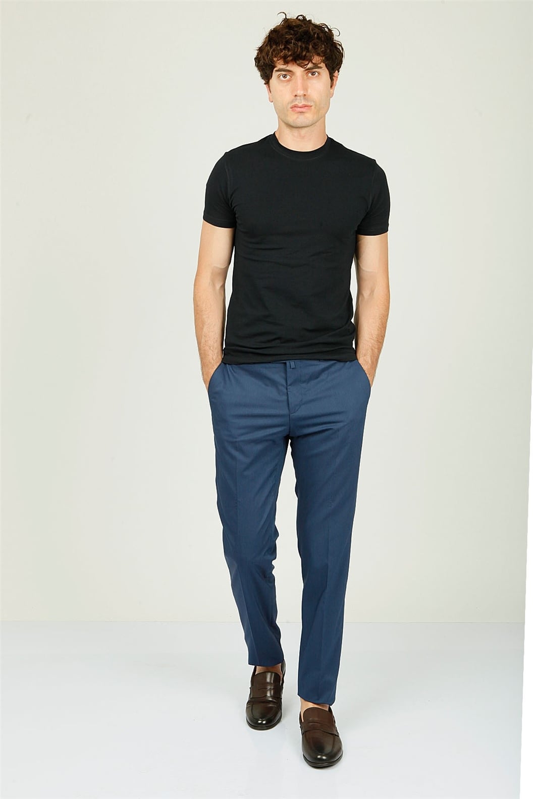Lacivert Comfort Fit Pilesiz Pantolon