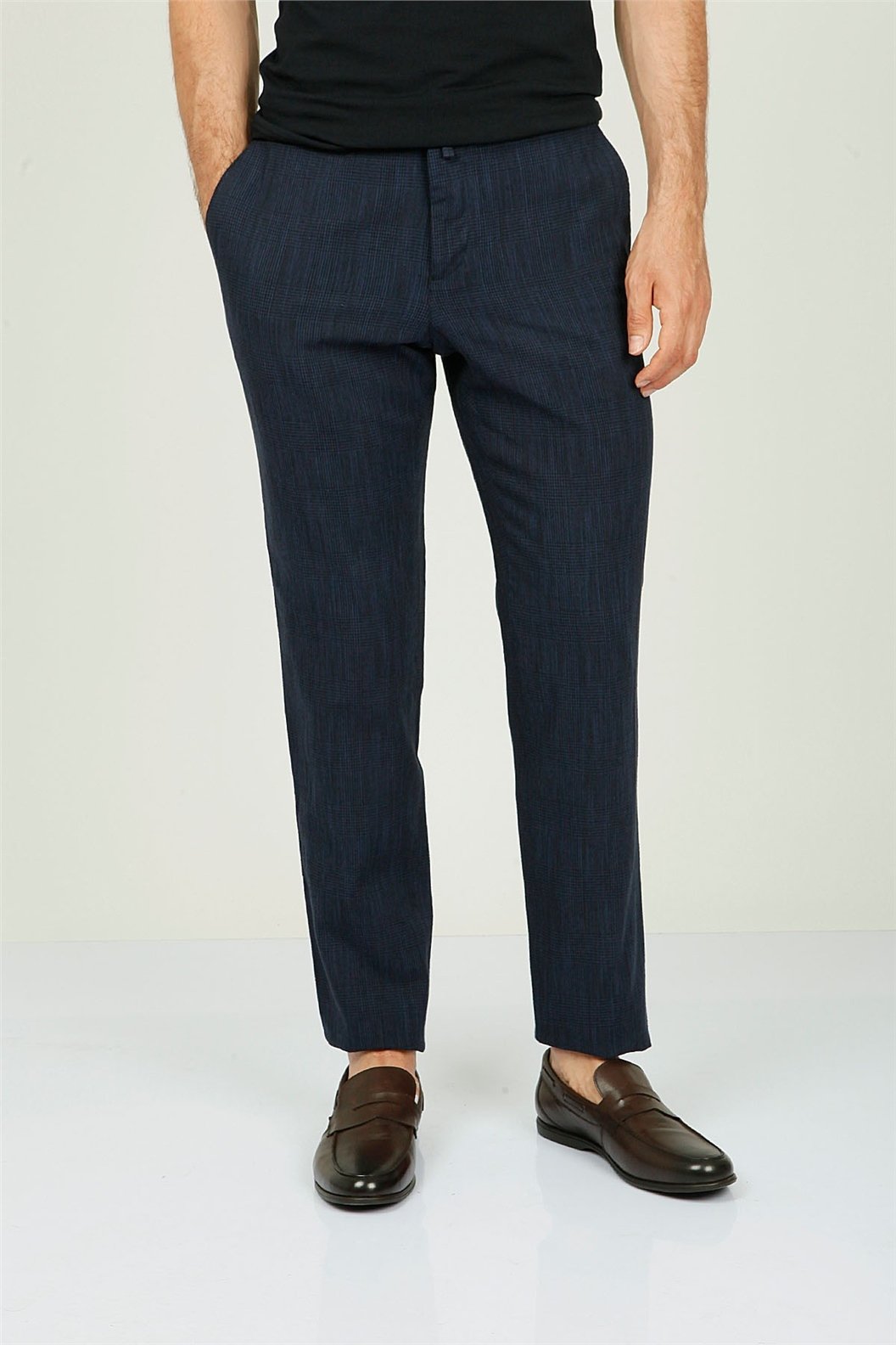 Lacivert Comfort Fit Pilesiz Pantolon
