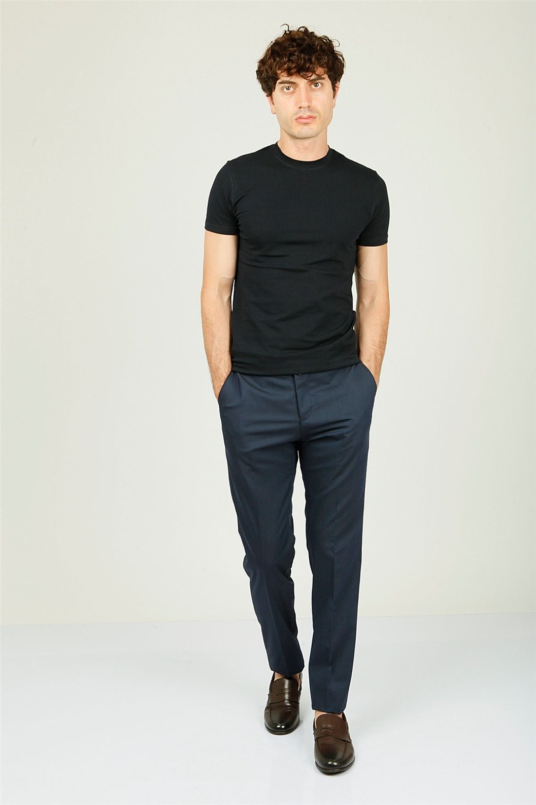 Lacivert Comfort Fit Pilesiz Pantolon