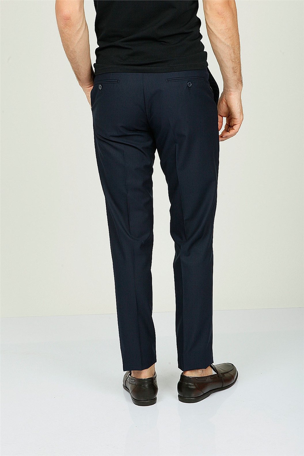 Lacivert Comfort Fit Pilesiz Pantolon