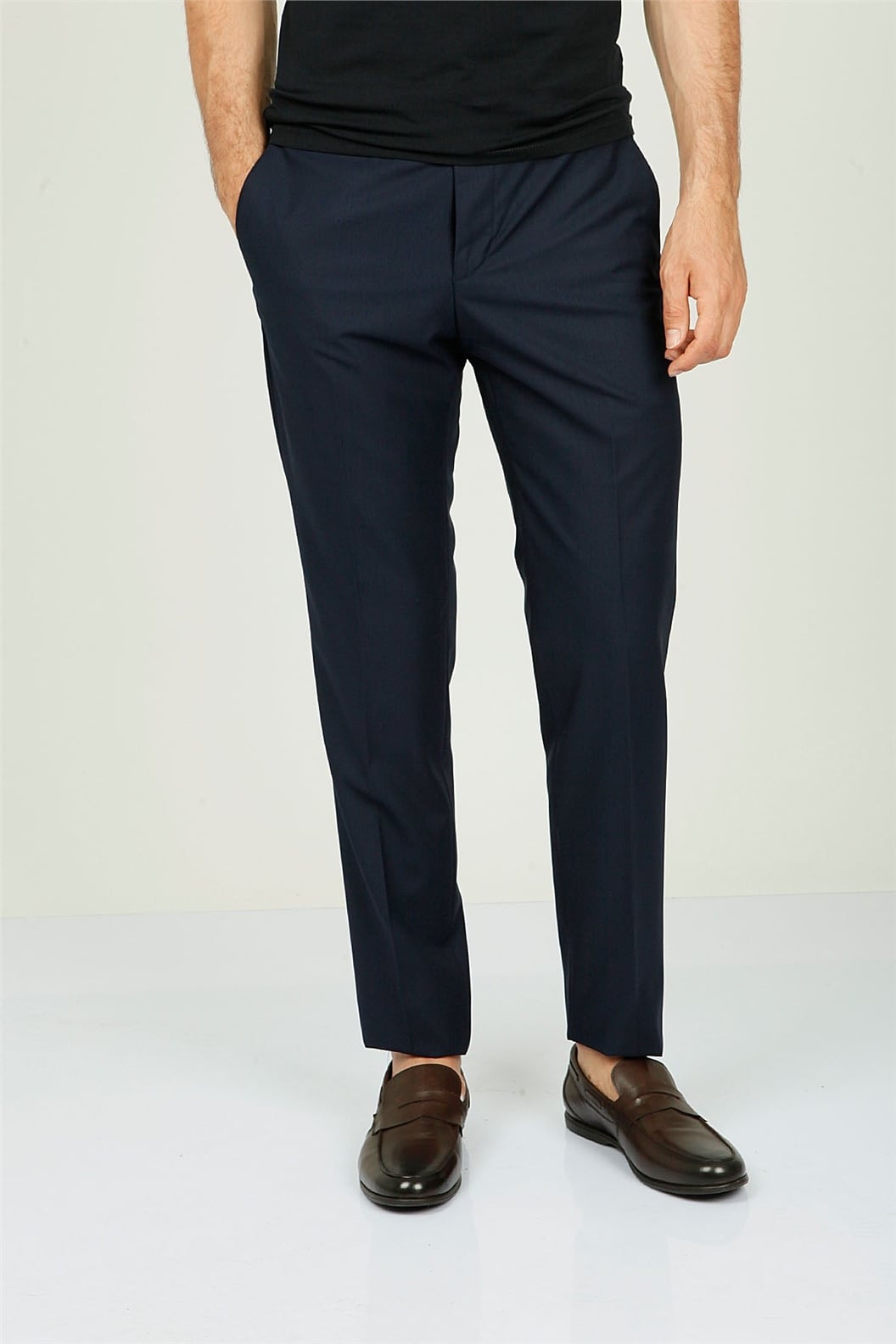 Lacivert Comfort Fit Pilesiz Pantolon
