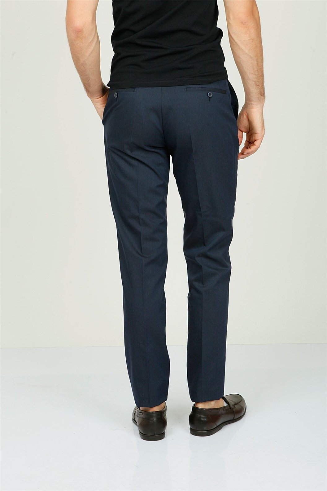 Lacivert Comfort Fit Pilesiz Pantolon
