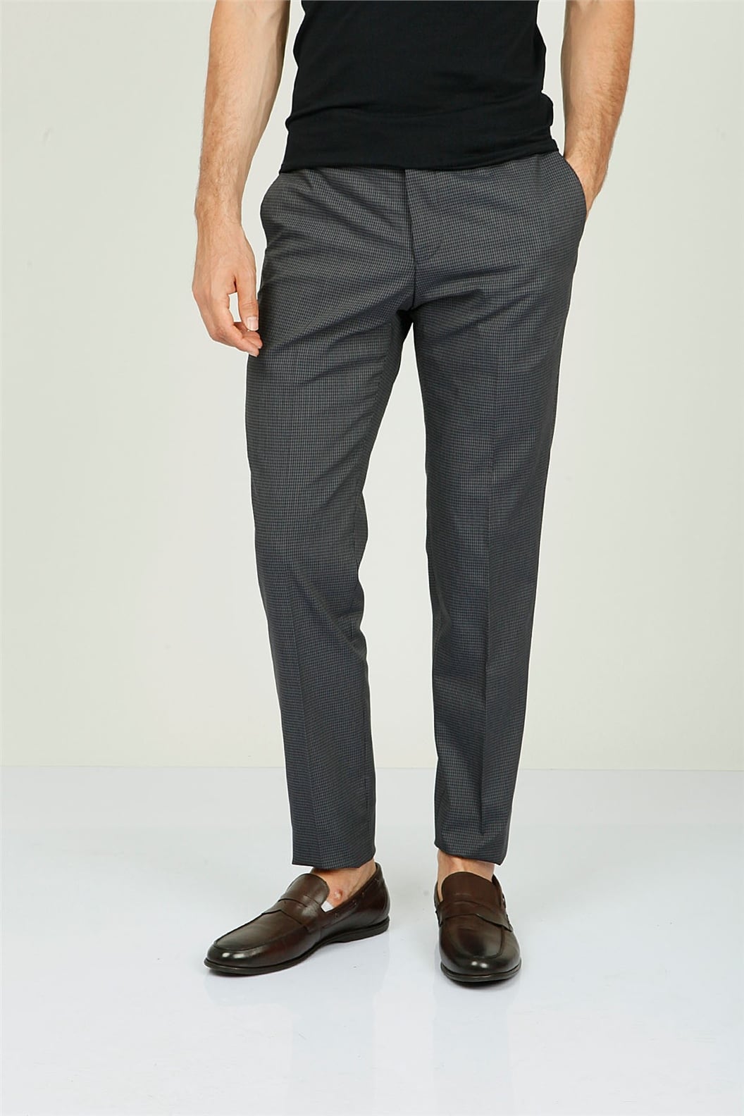 Lacivert Comfort Fit Pilesiz Pantolon