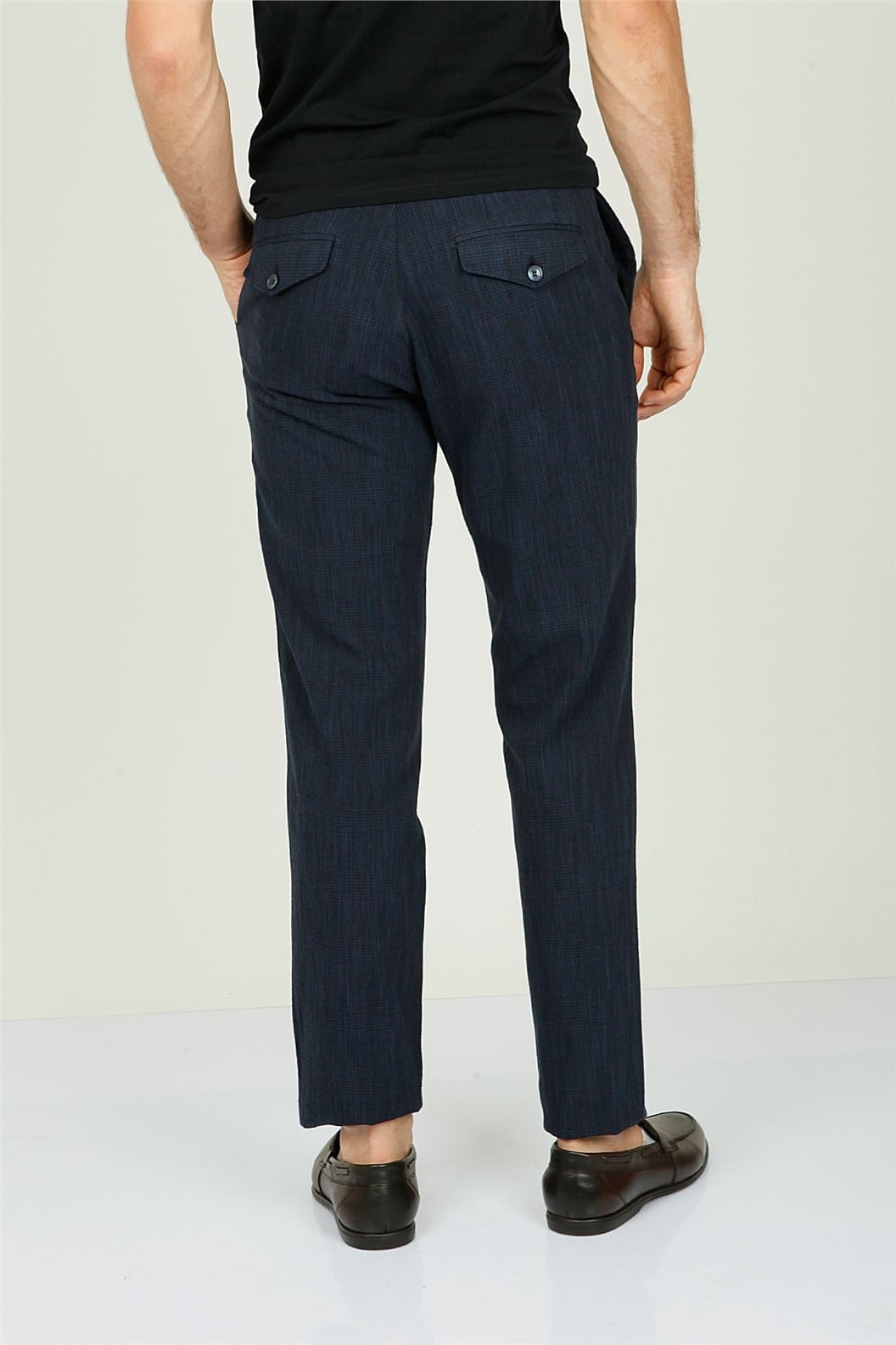 Lacivert Comfort Fit Pilesiz Pantolon