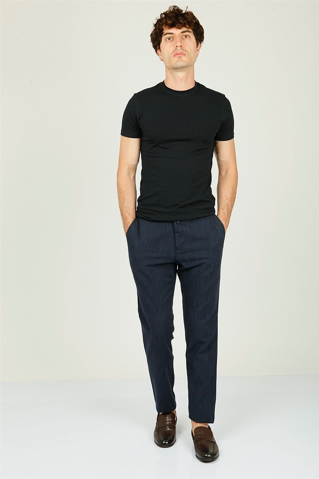 Lacivert Comfort Fit Pilesiz Pantolon
