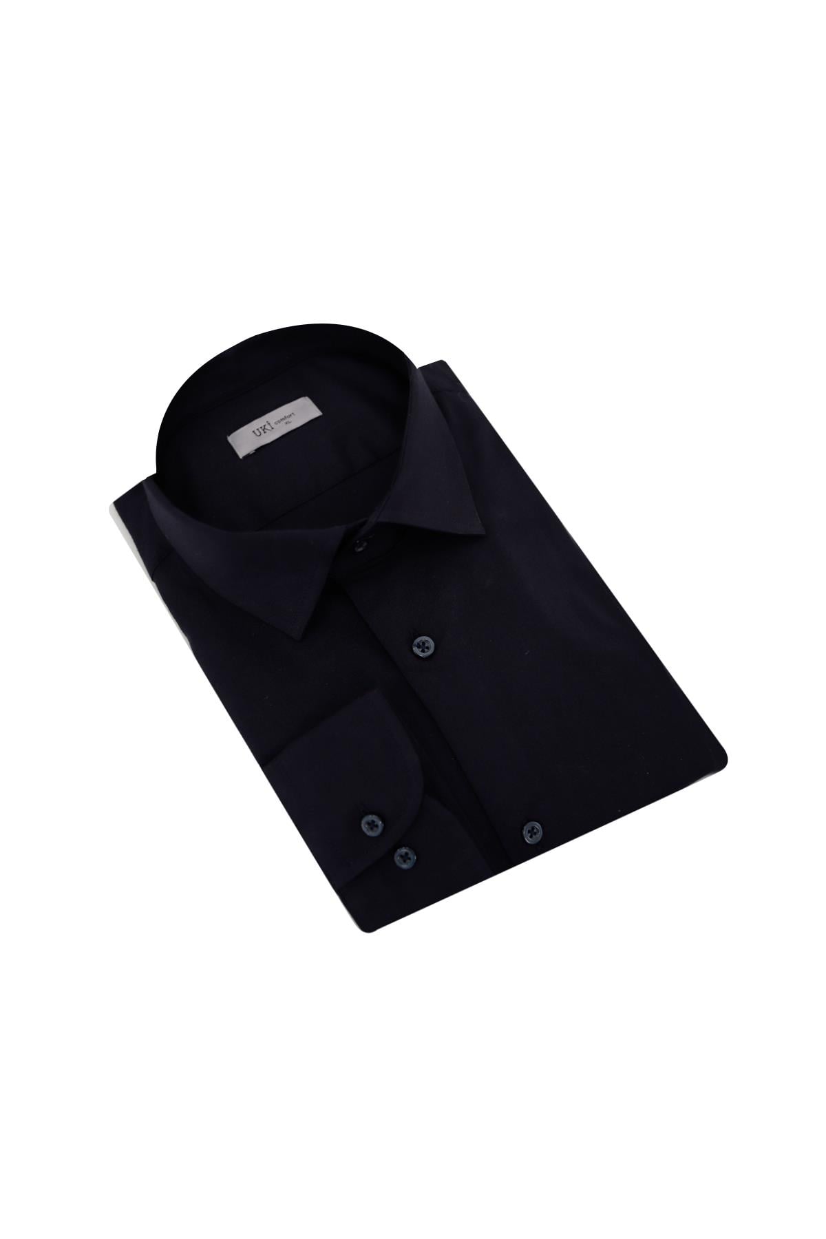 LACİVERT Comfort Fit Uzun Kol Gömlek