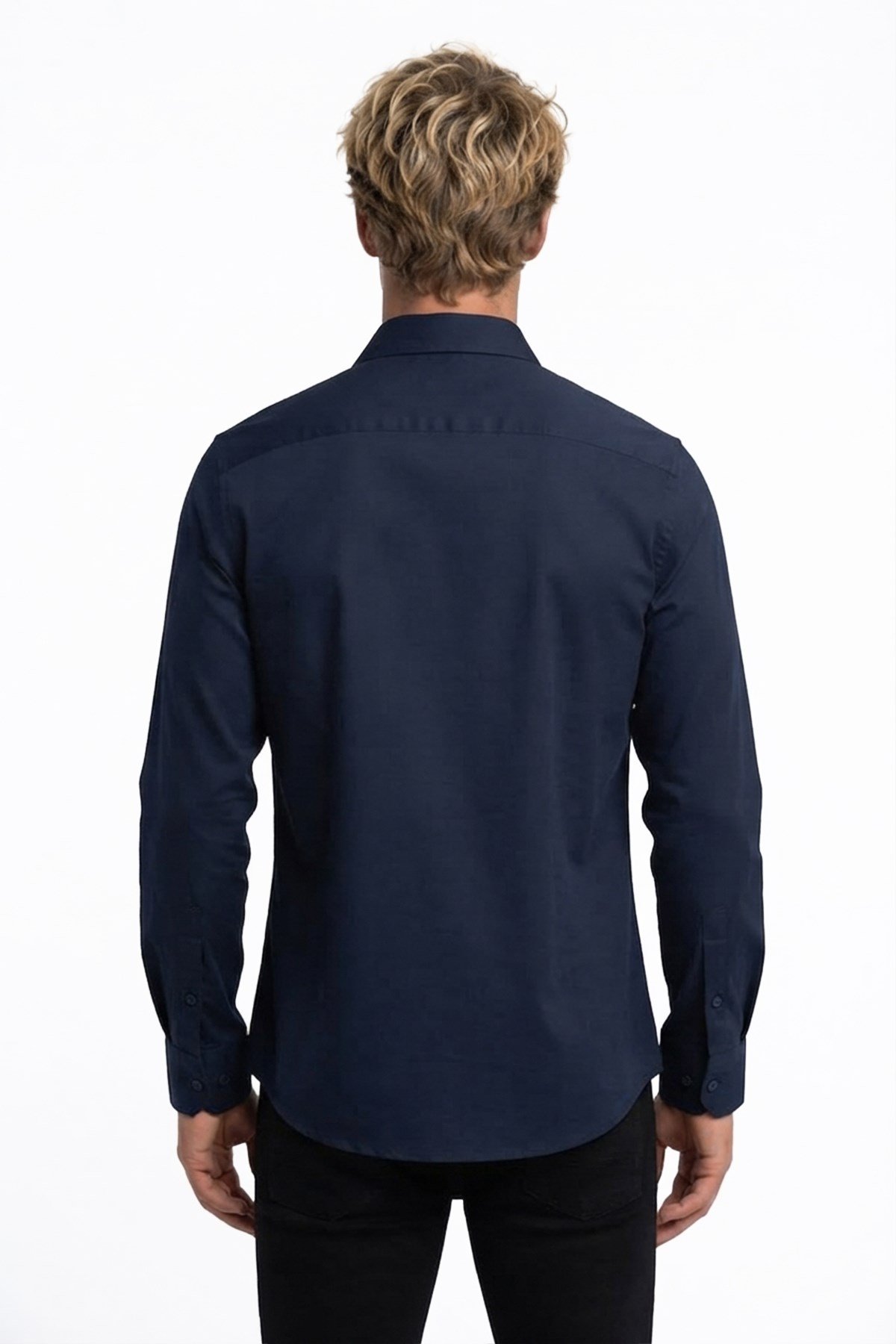 LACİVERT Comfort Fit Uzun Kol Gömlek
