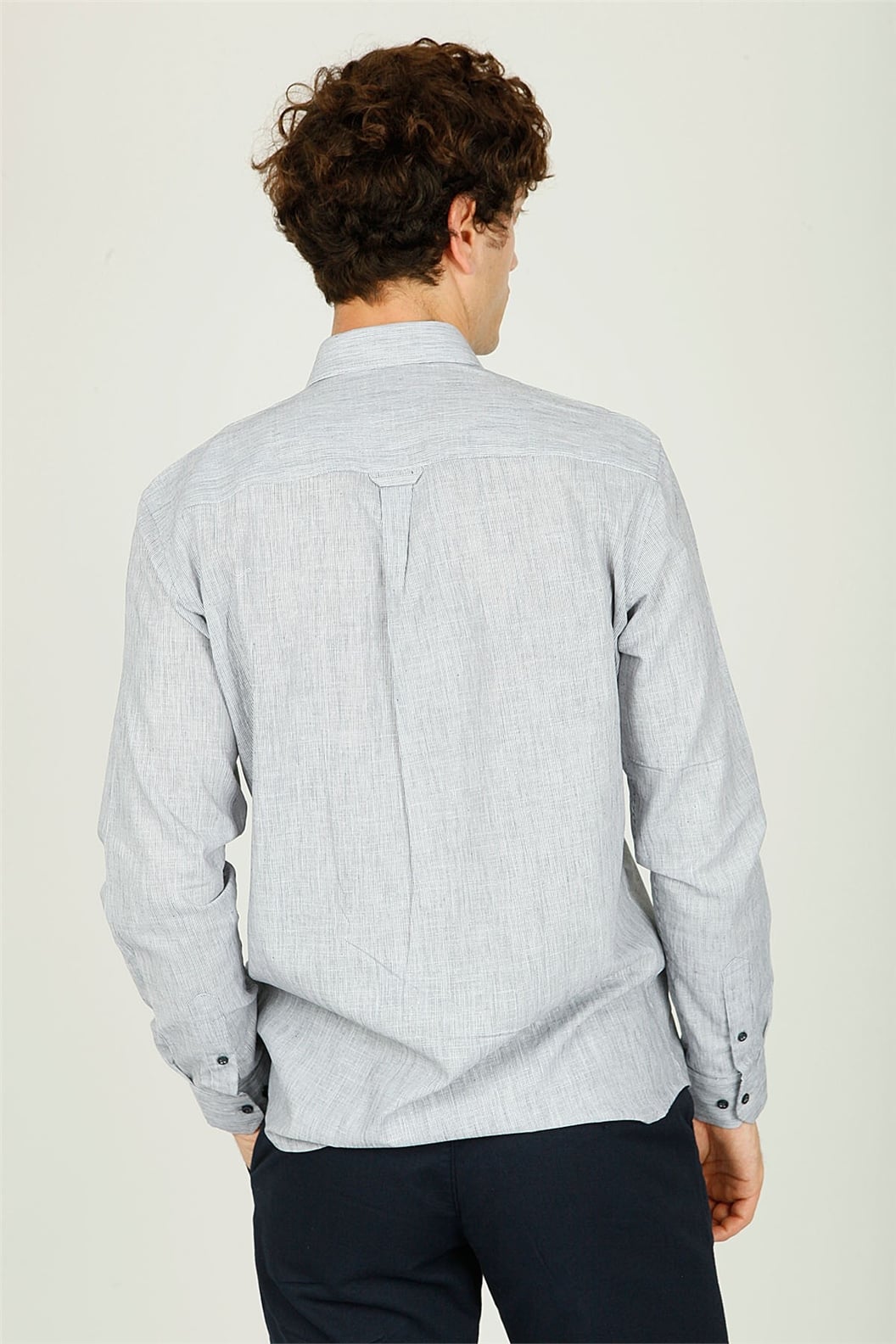 Lacivert Comfort Fit Uzun Kol Gömlek