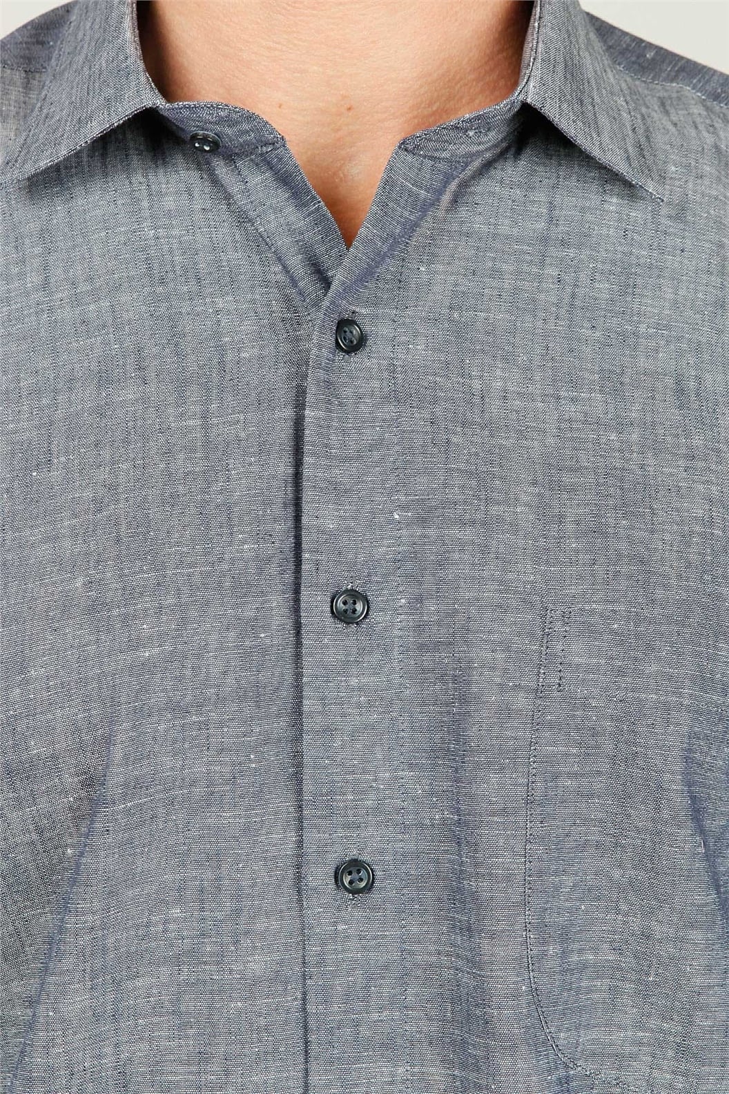 Lacivert Comfort Fit Uzun Kol Gömlek