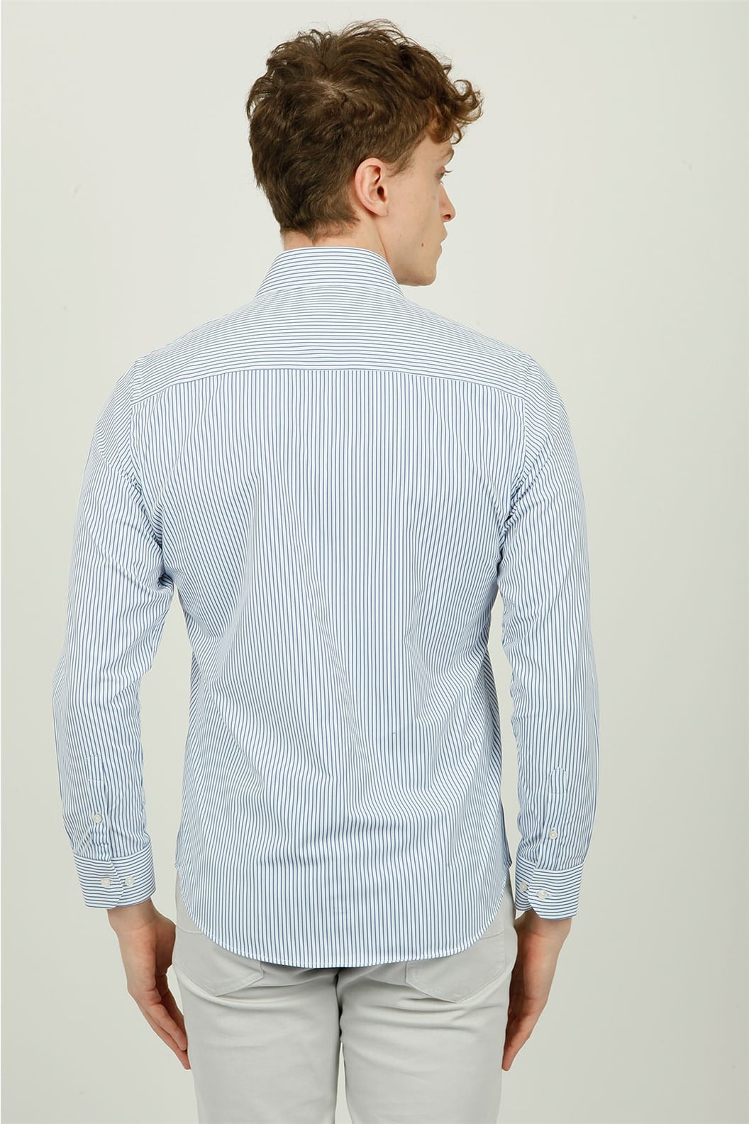 Lacivert Comfort Fit Uzun Kol Gömlek