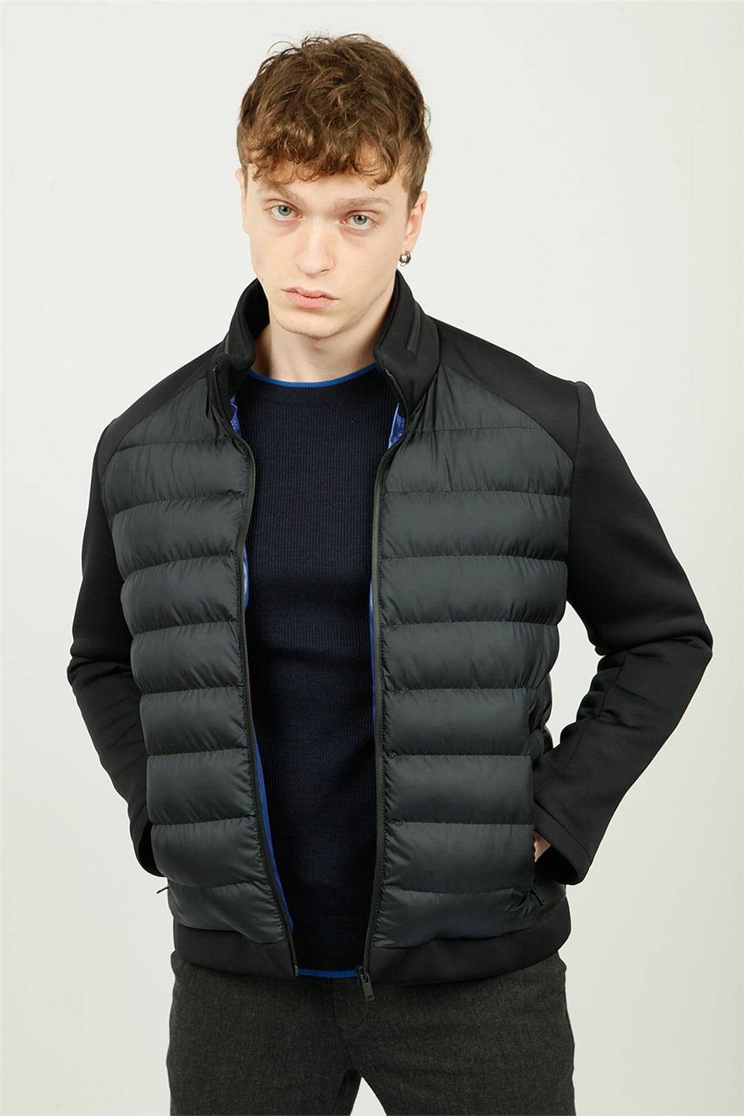 Lacivert Kapitone Spor Mont