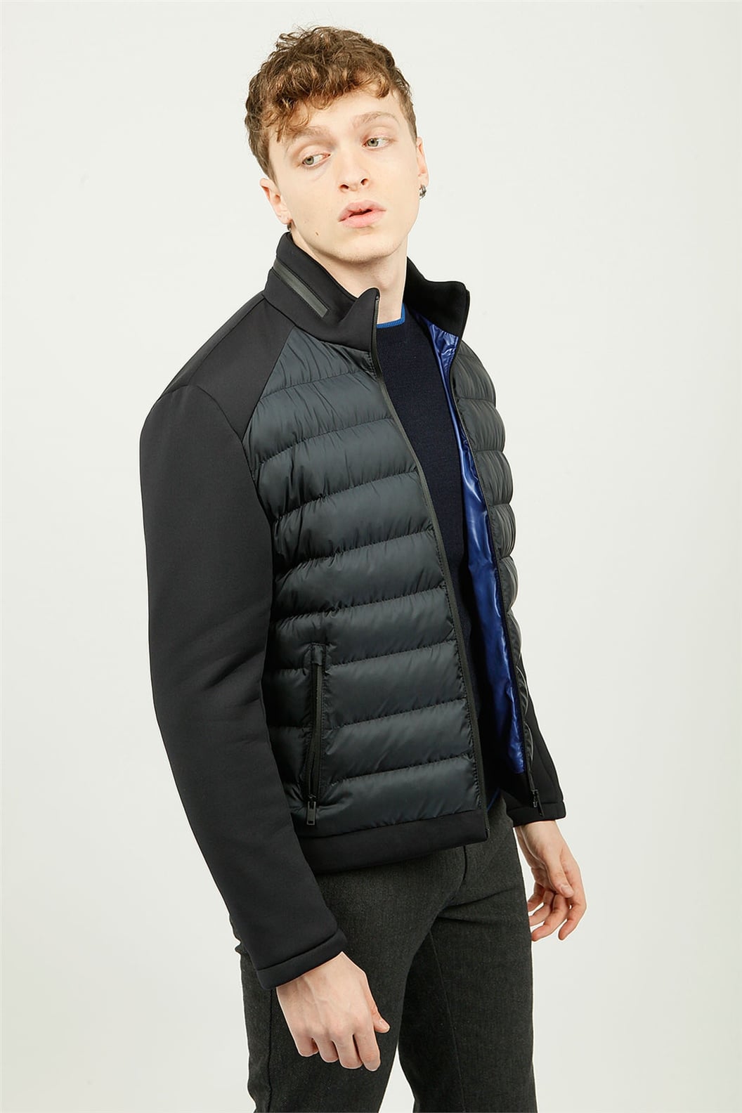 Lacivert Kapitone Spor Mont