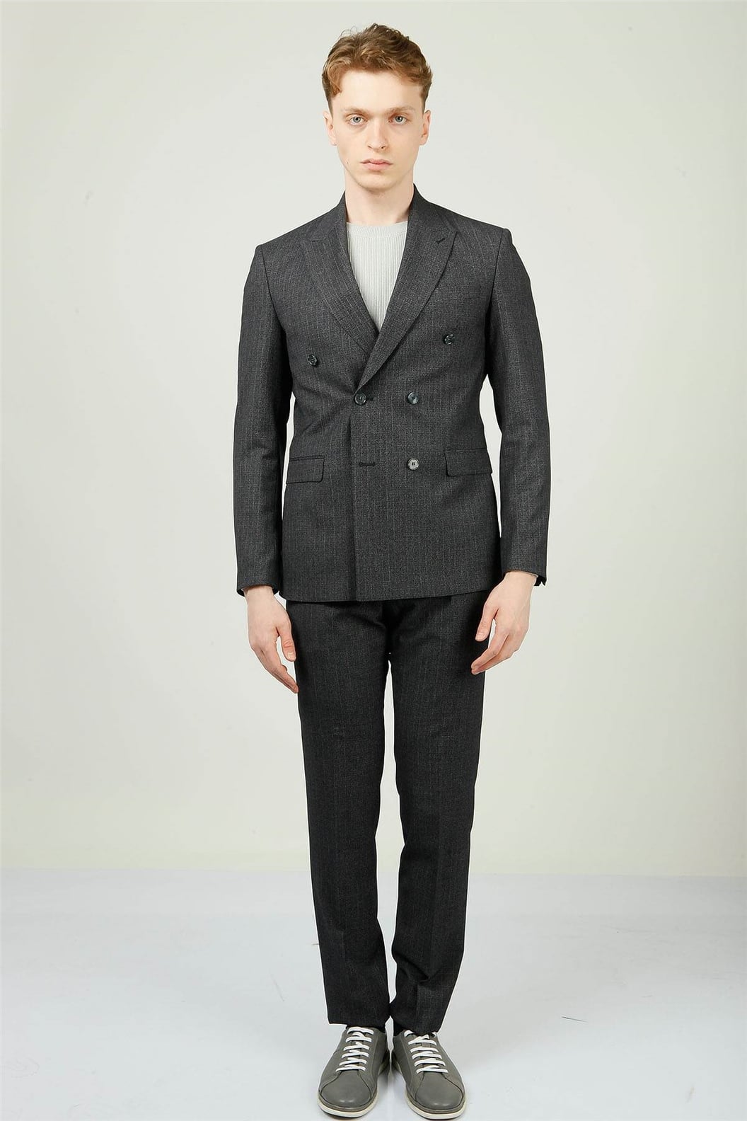 Lacivert Kruvaze Comfort Fit 6 Drop Takım Elbise
