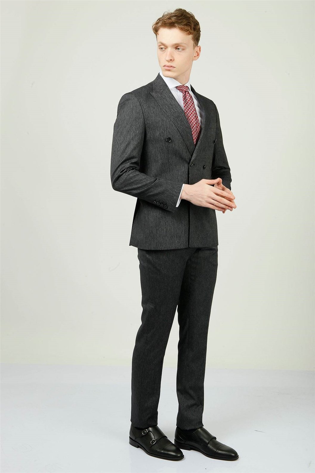 Lacivert Kruvaze Comfort Fit 6 Drop Takım Elbise