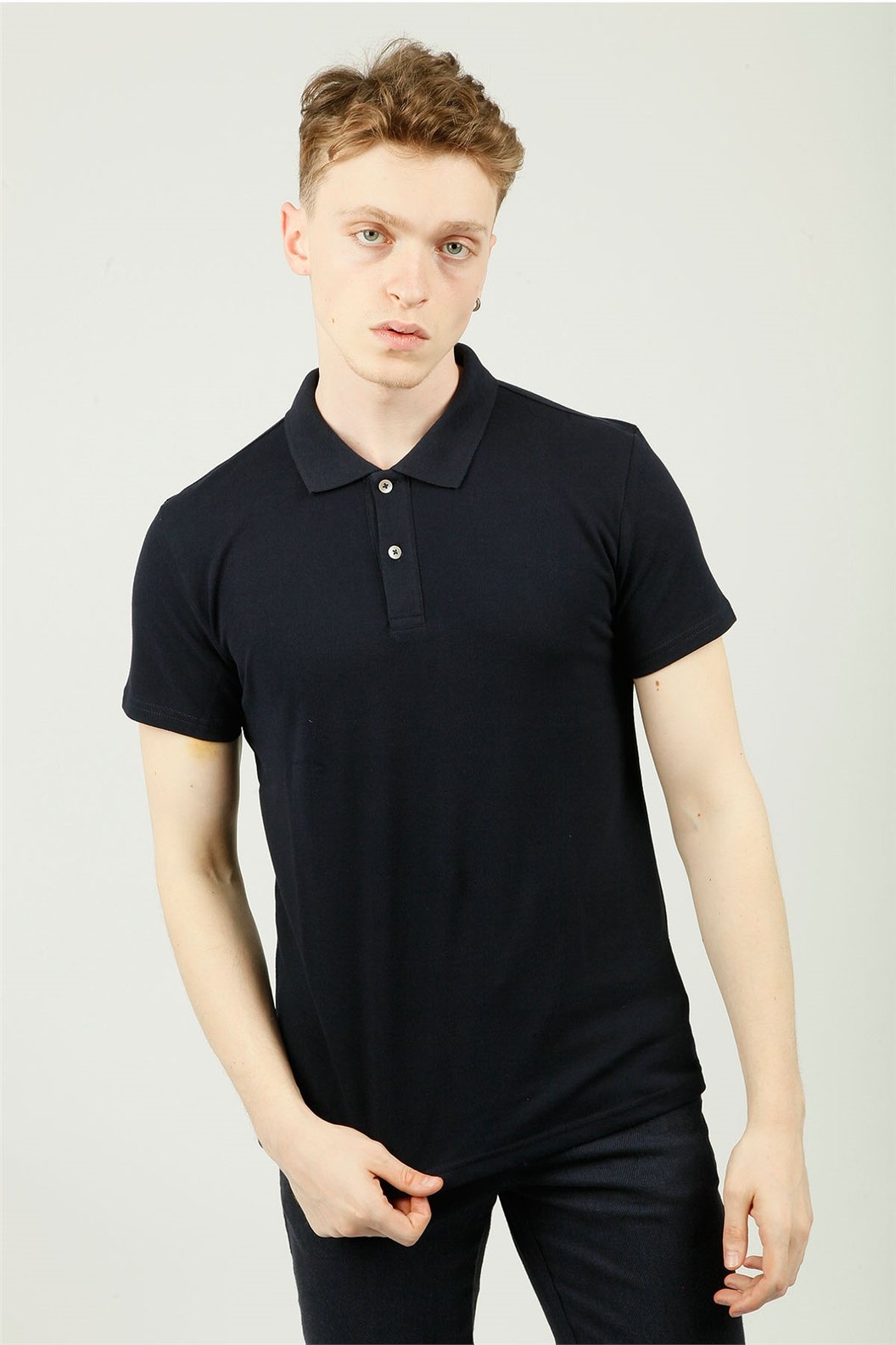 Lacivert Polo Yaka Comfort Fit Pike T-shirt