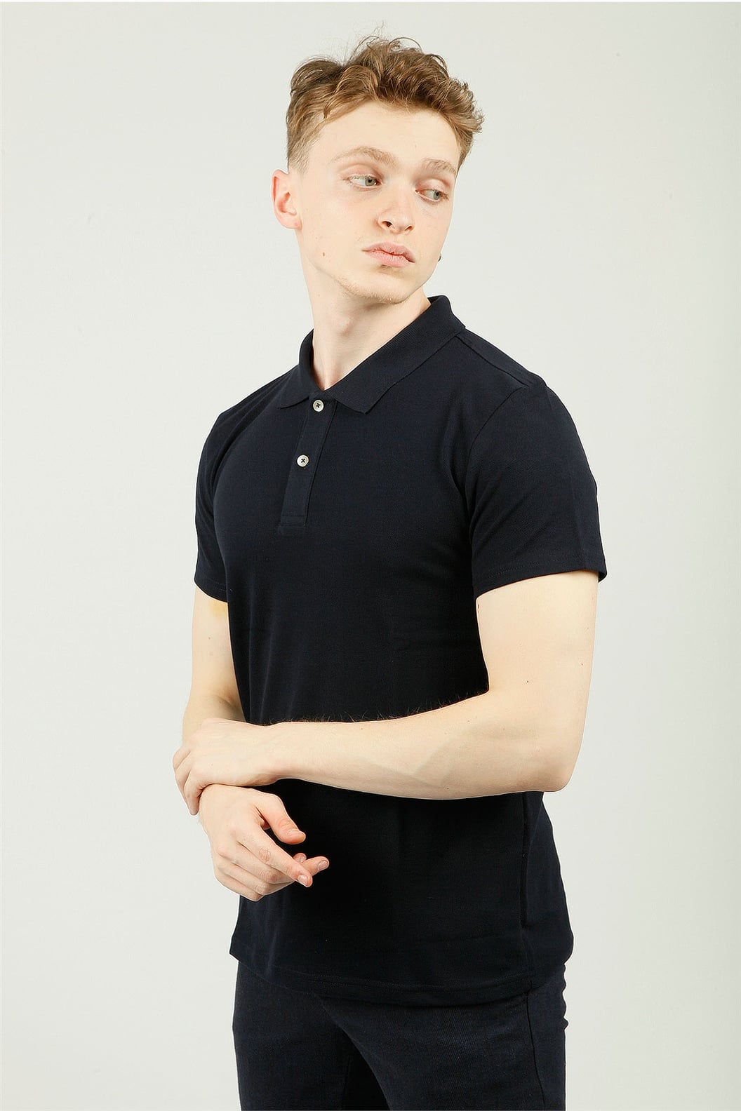Lacivert Polo Yaka Comfort Fit Pike T-shirt