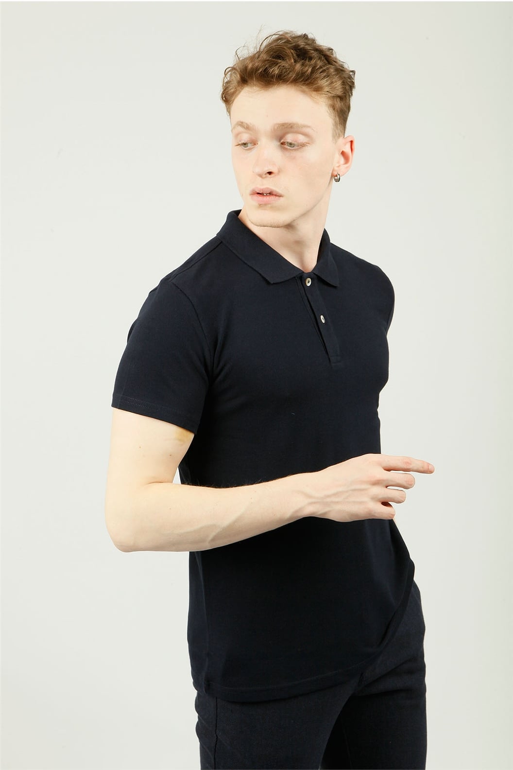 Lacivert Polo Yaka Comfort Fit Pike T-shirt