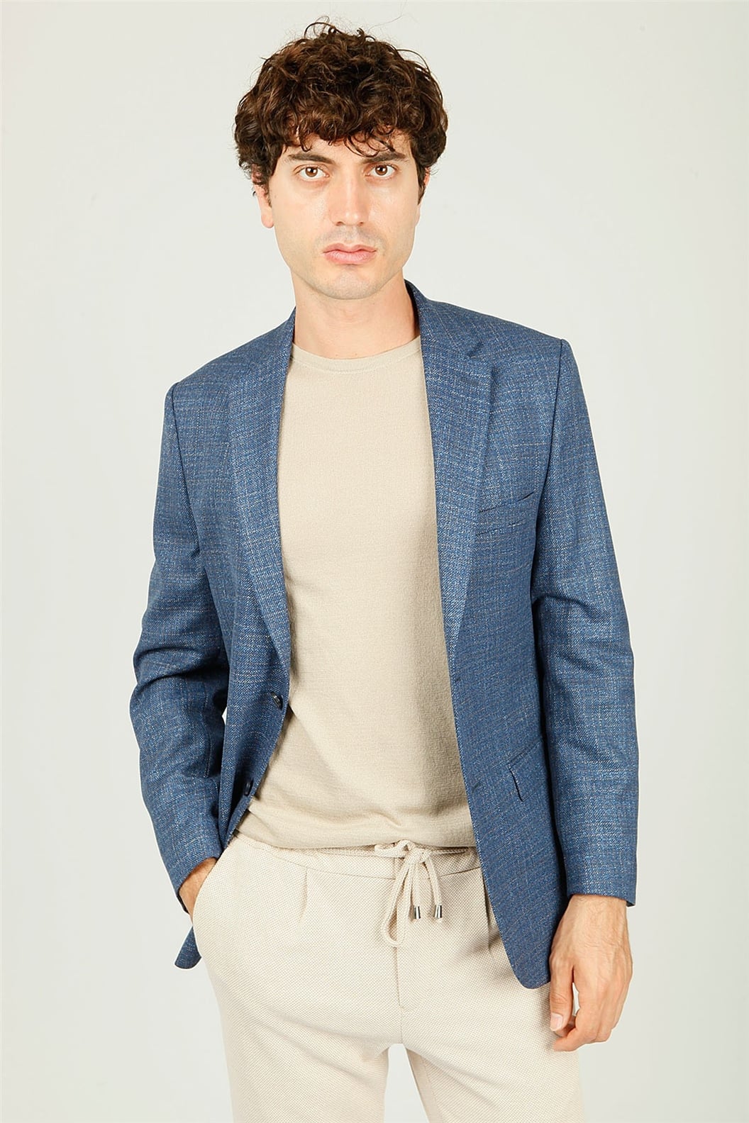 Lacivert Regular Fit 4 Drop Ceket