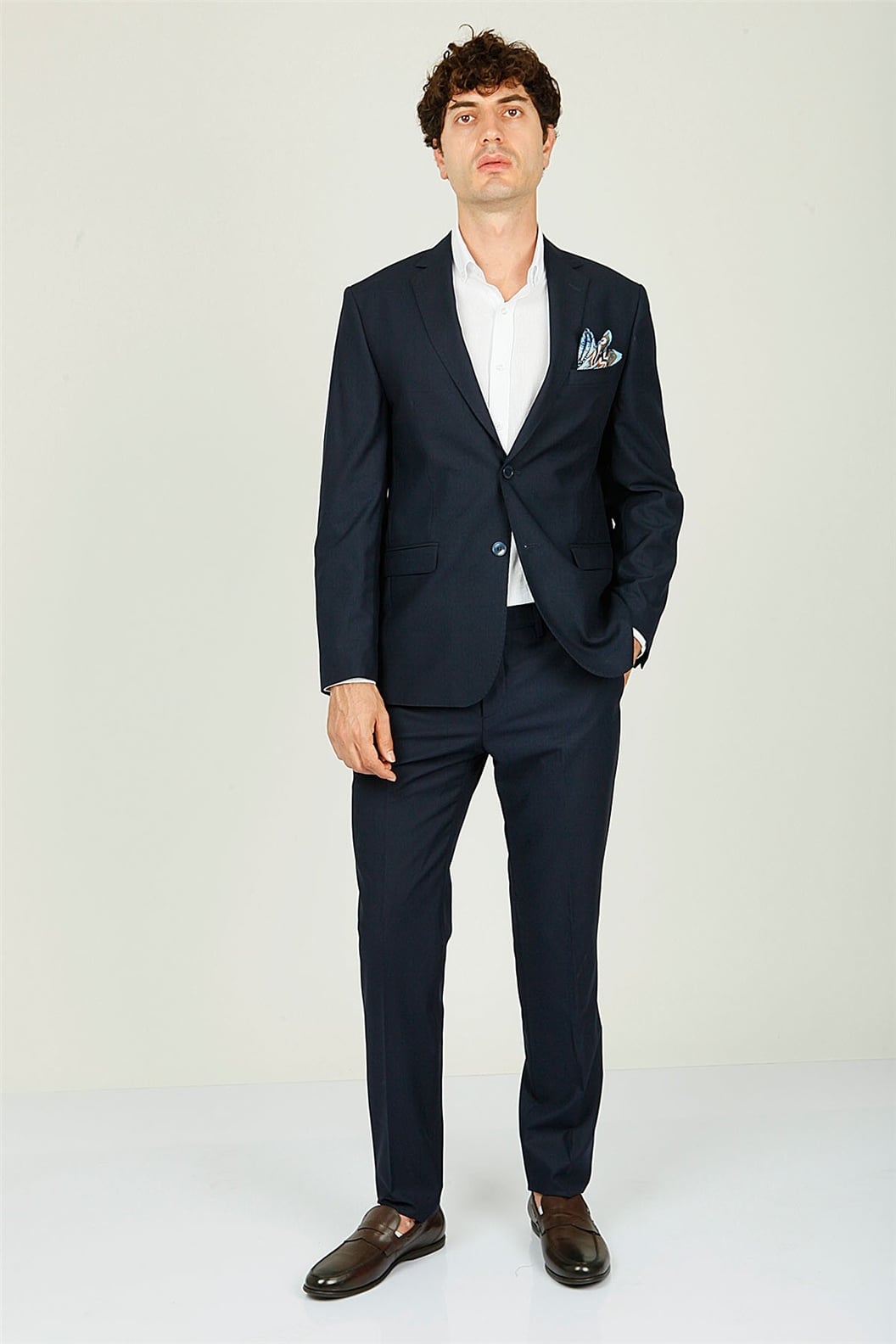 Lacivert Regular Fit 4 Drop Takım Elbise