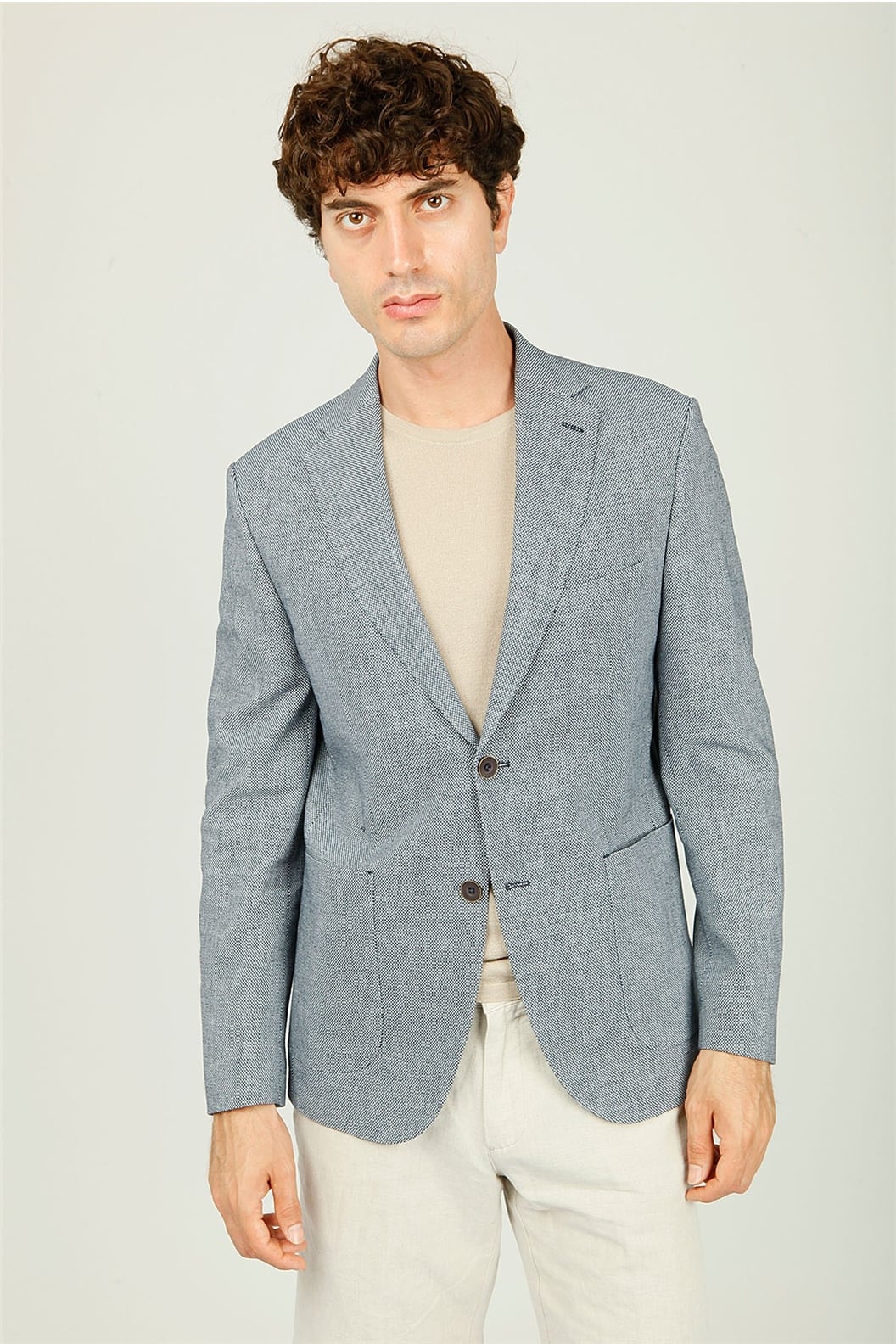 Lacivert Regular Fit 6 Drop Ceket