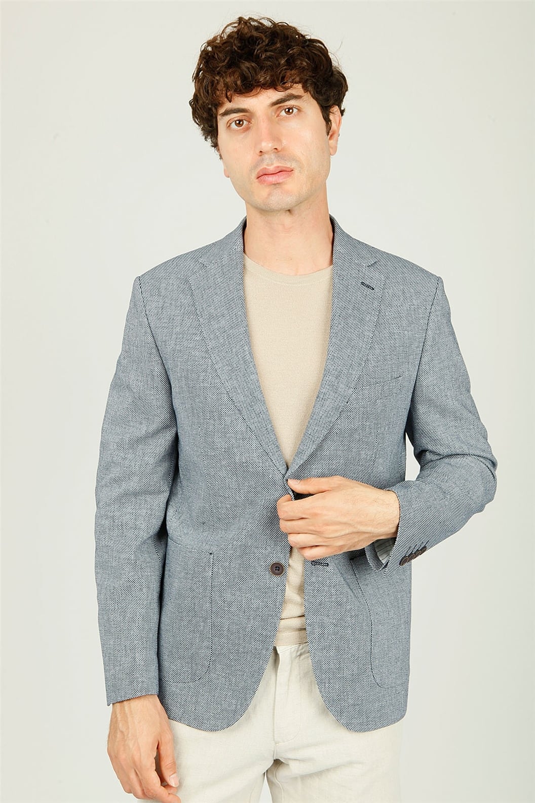 Lacivert Regular Fit 6 Drop Ceket