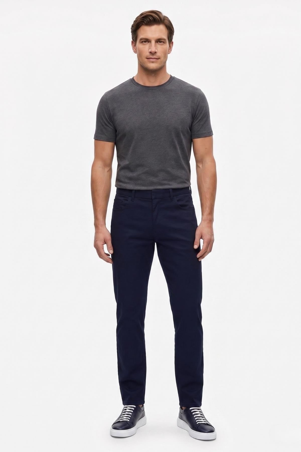 LACİVERT Slim Fit 5 Cep Pantolon