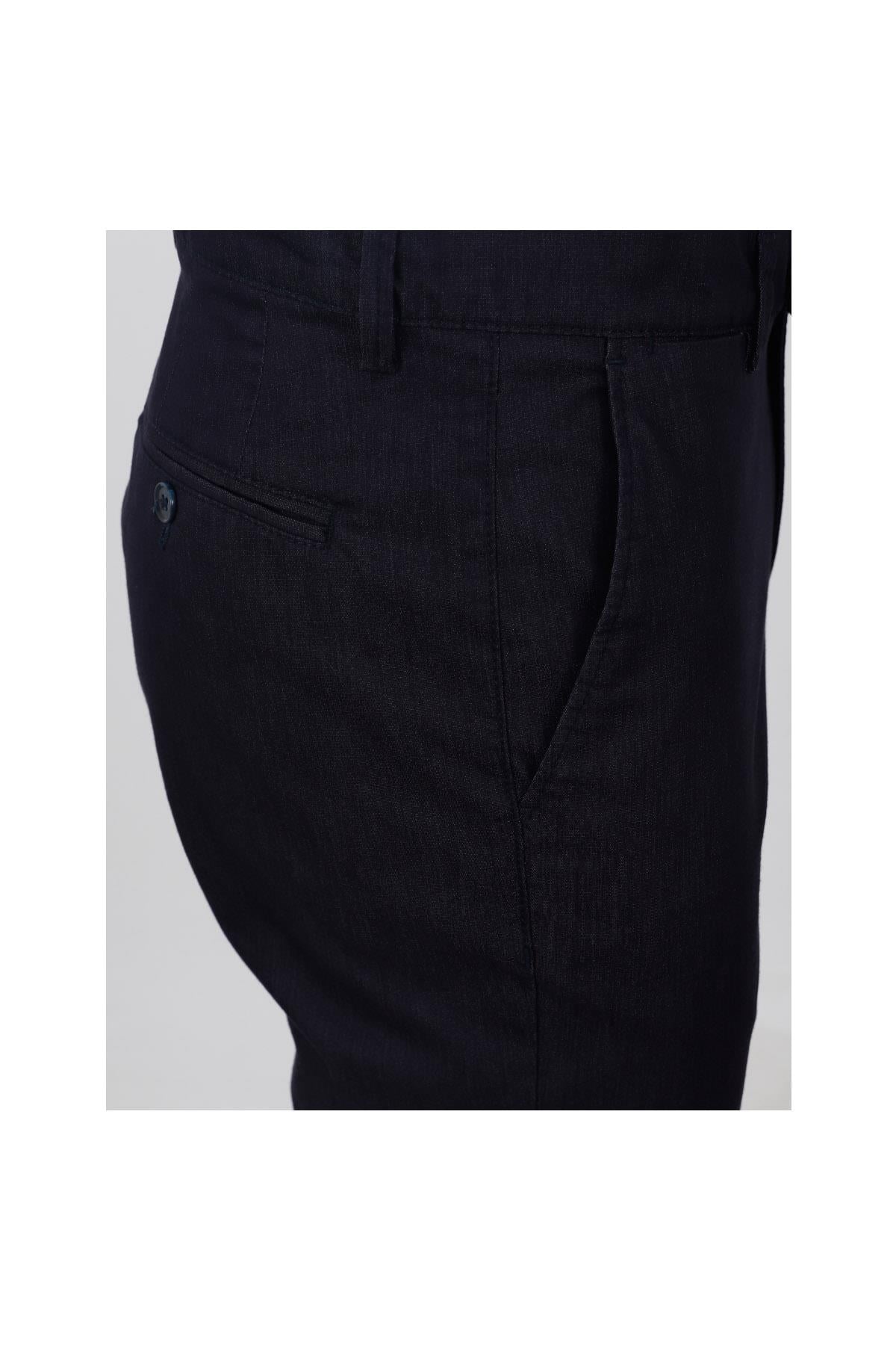 Lacivert Slim Fit Chino Pantolon
