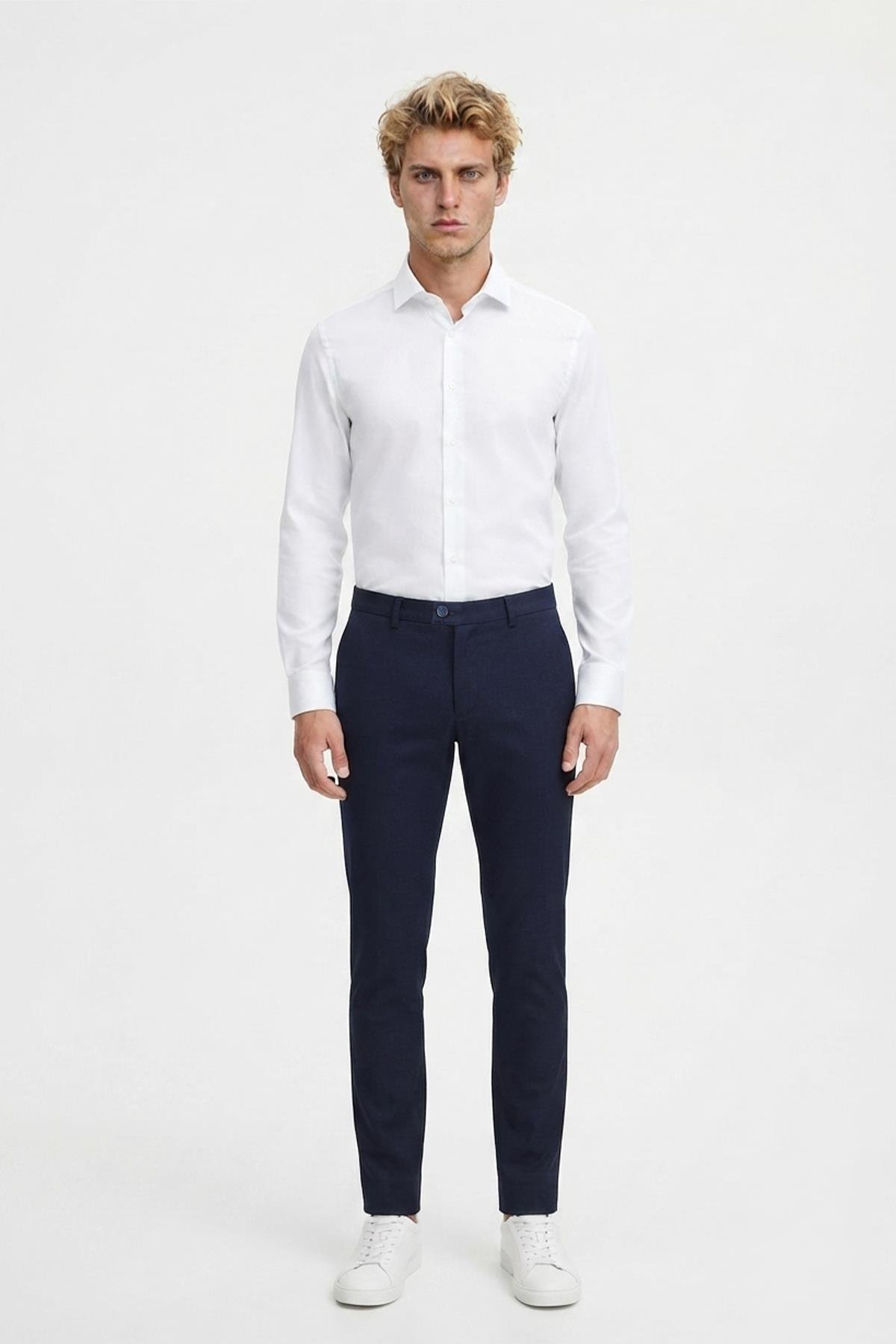 LACİVERT Slim Fit Chino Pantolon