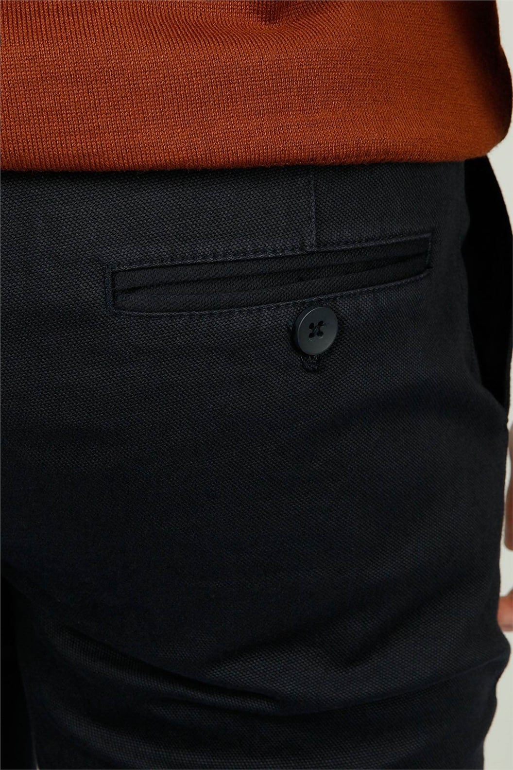 Lacivert Slim Fit Chino Pantolon