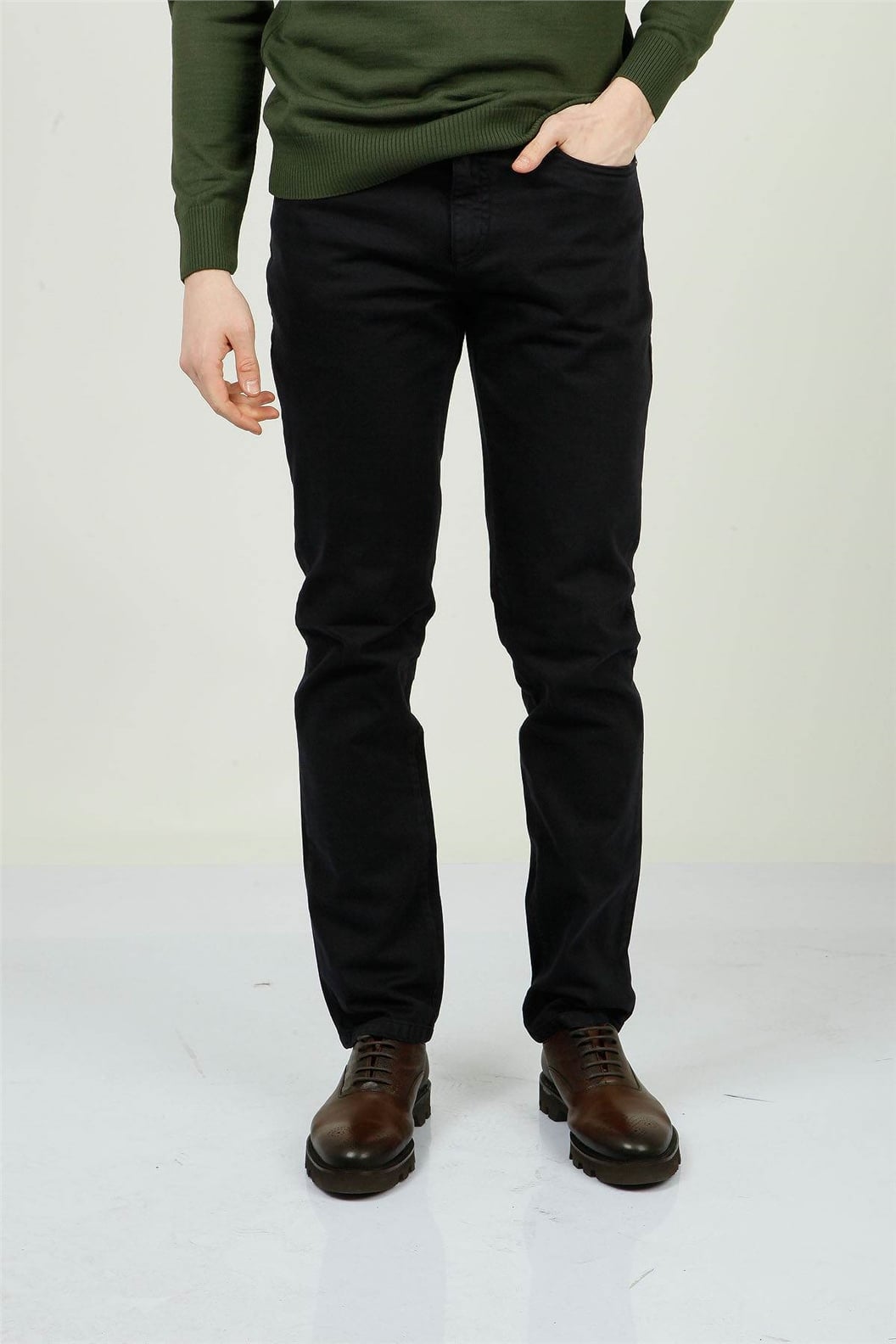 Lacivert Slim Fit Chino Pantolon