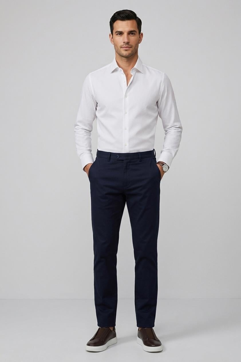 LACİVERT Slim Fit Chino Pantolon