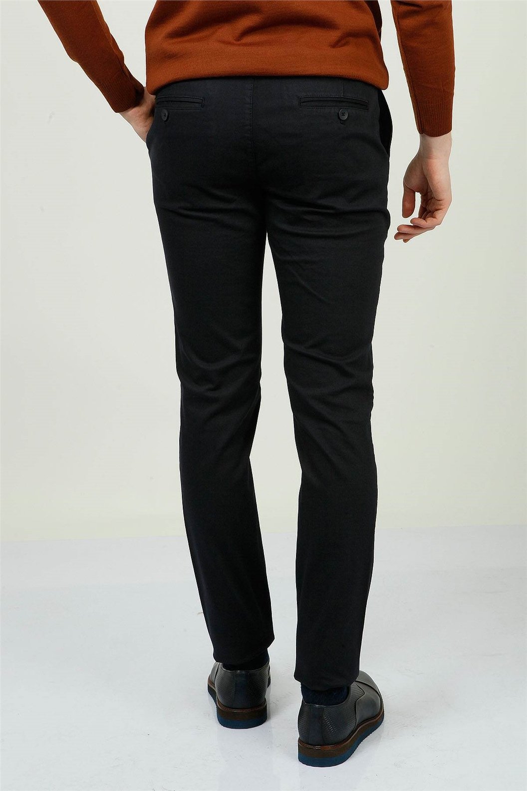 Lacivert Slim Fit Chino Pantolon