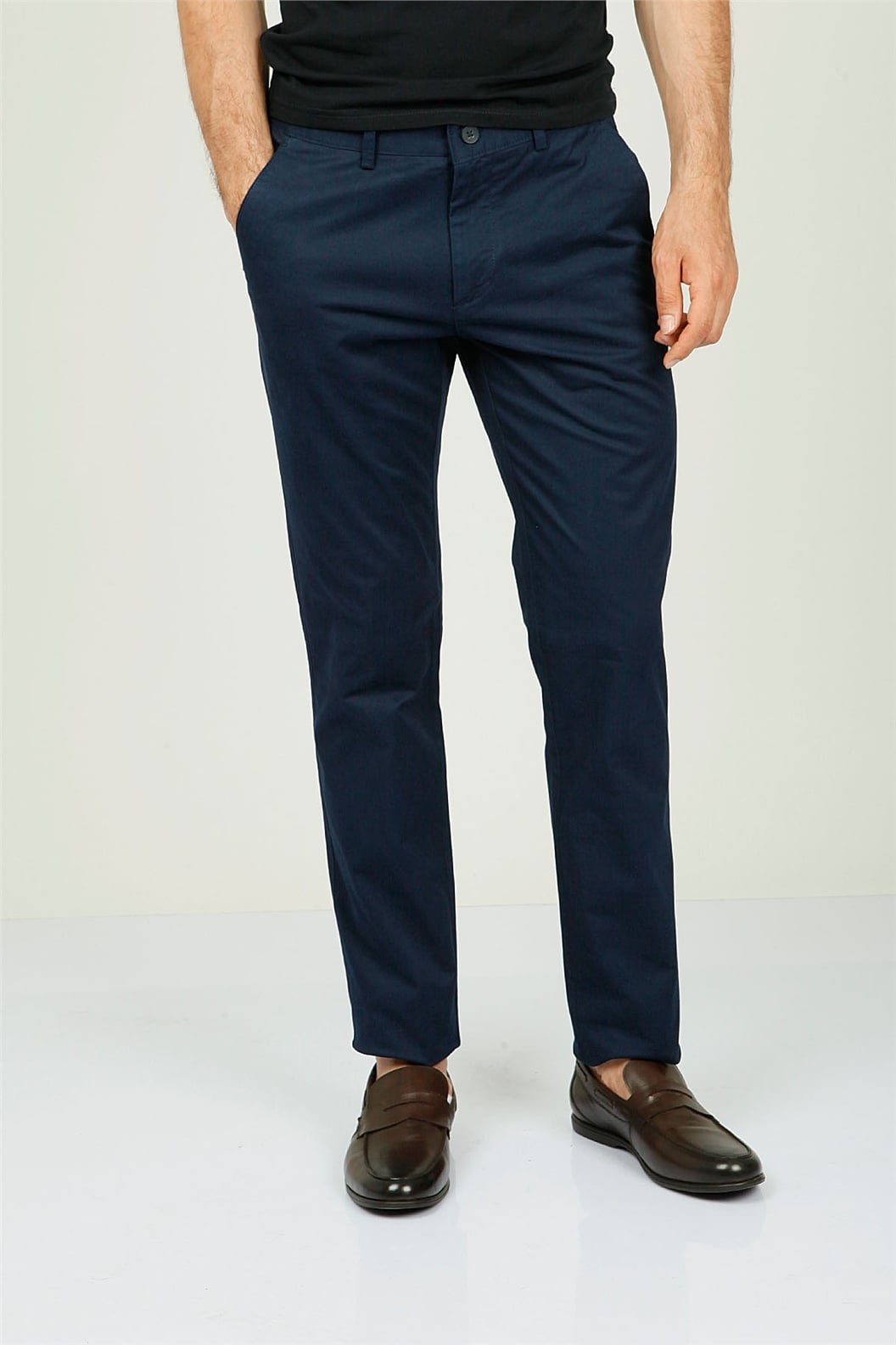 Lacivert Slim Fit Chino Pantolon