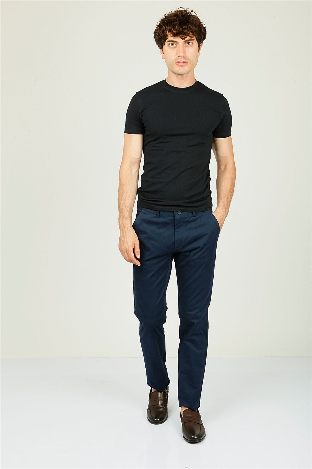 Lacivert Slim Fit Chino Pantolon