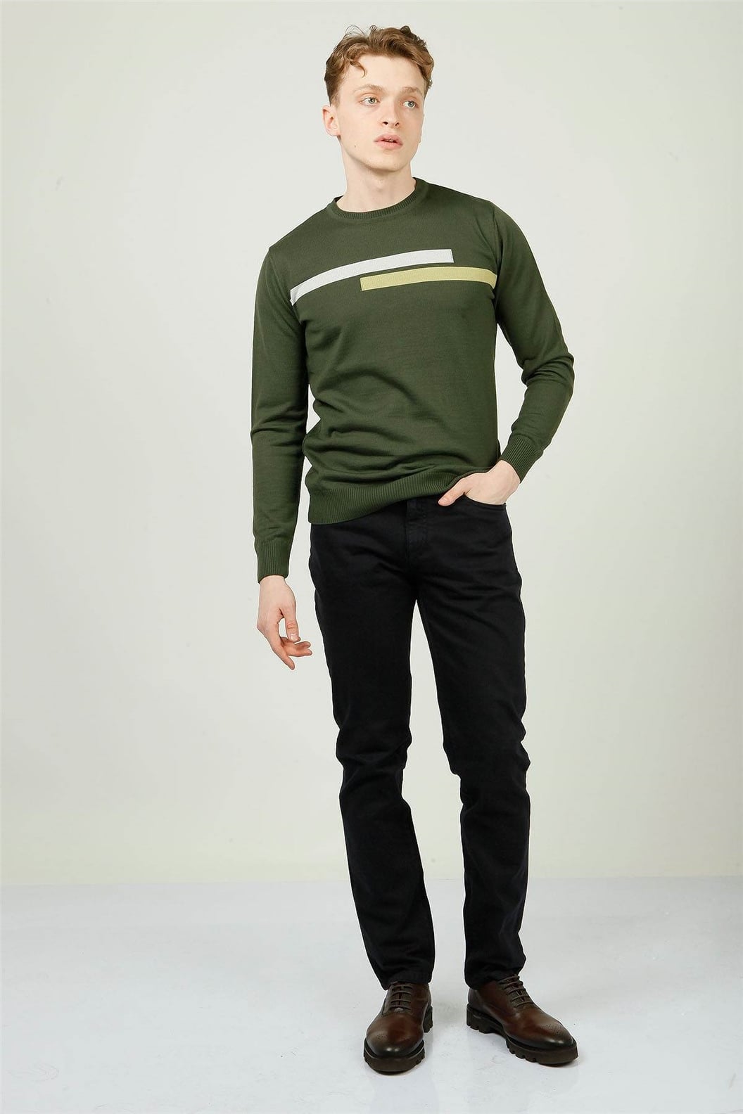 Lacivert Slim Fit Chino Pantolon