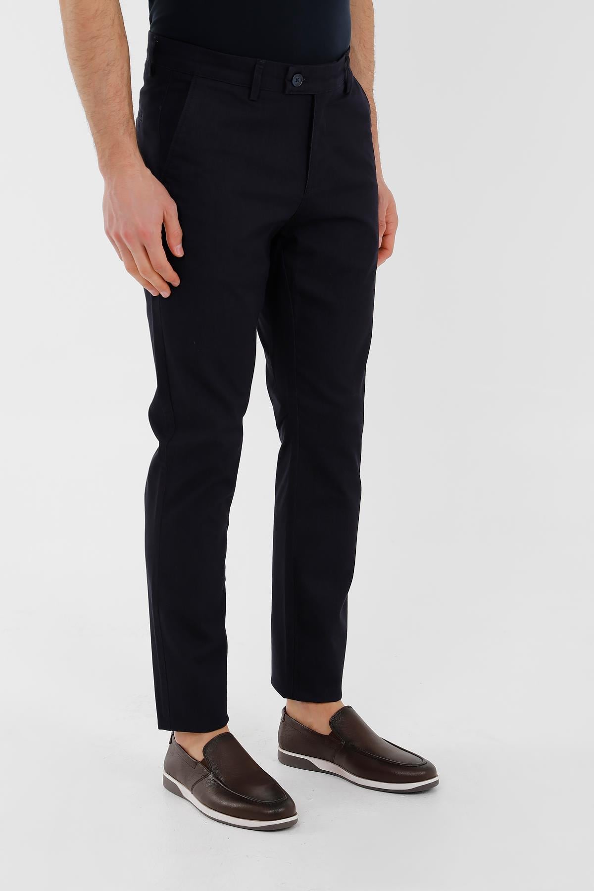 Lacivert Slim Fit Chino Pantolon