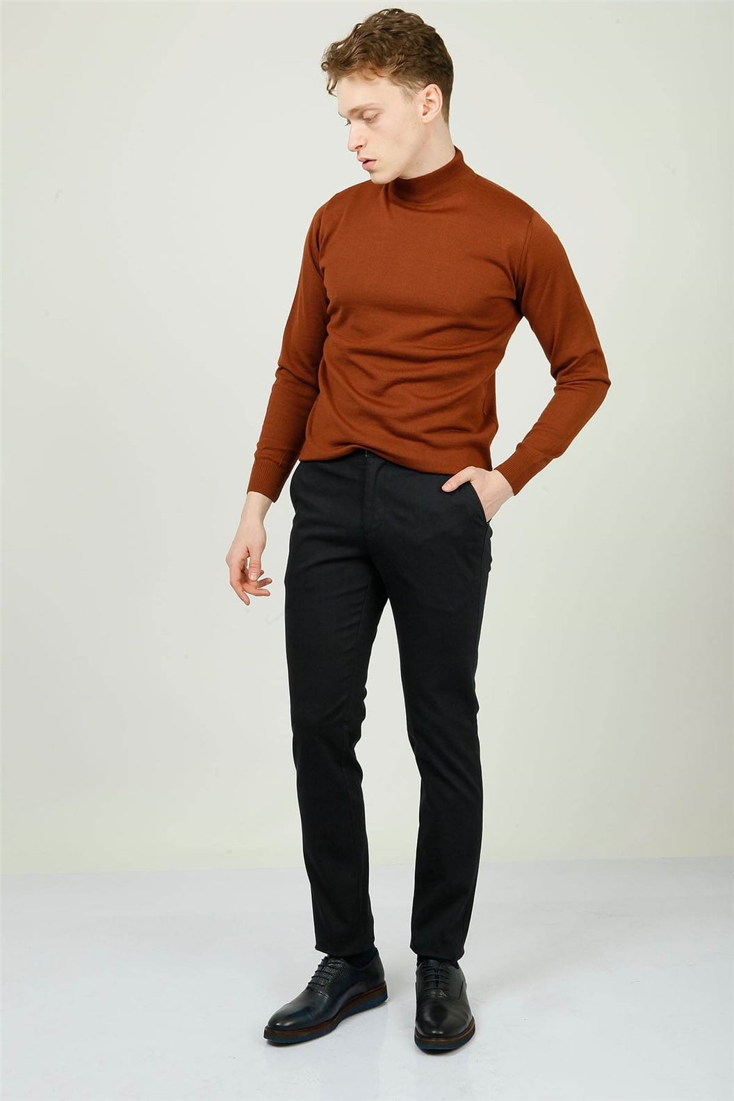 Lacivert Slim Fit Chino Pantolon
