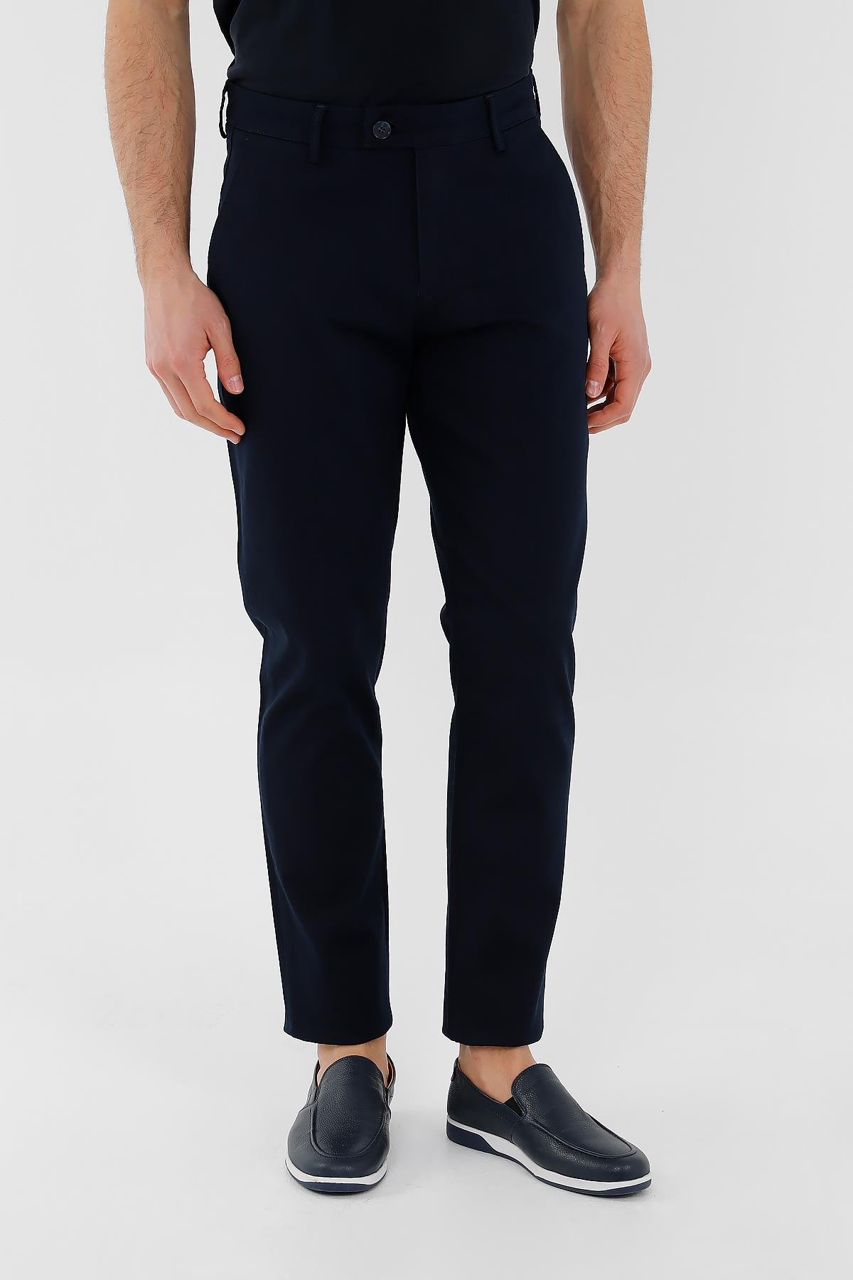 Lacivert Slim Fit Chino Pantolon