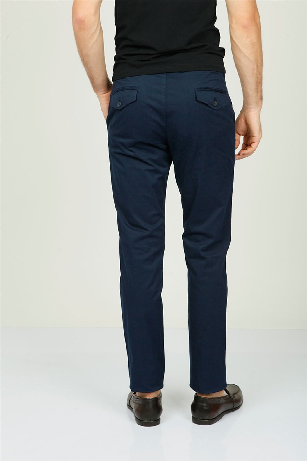 Lacivert Slim Fit Chino Pantolon