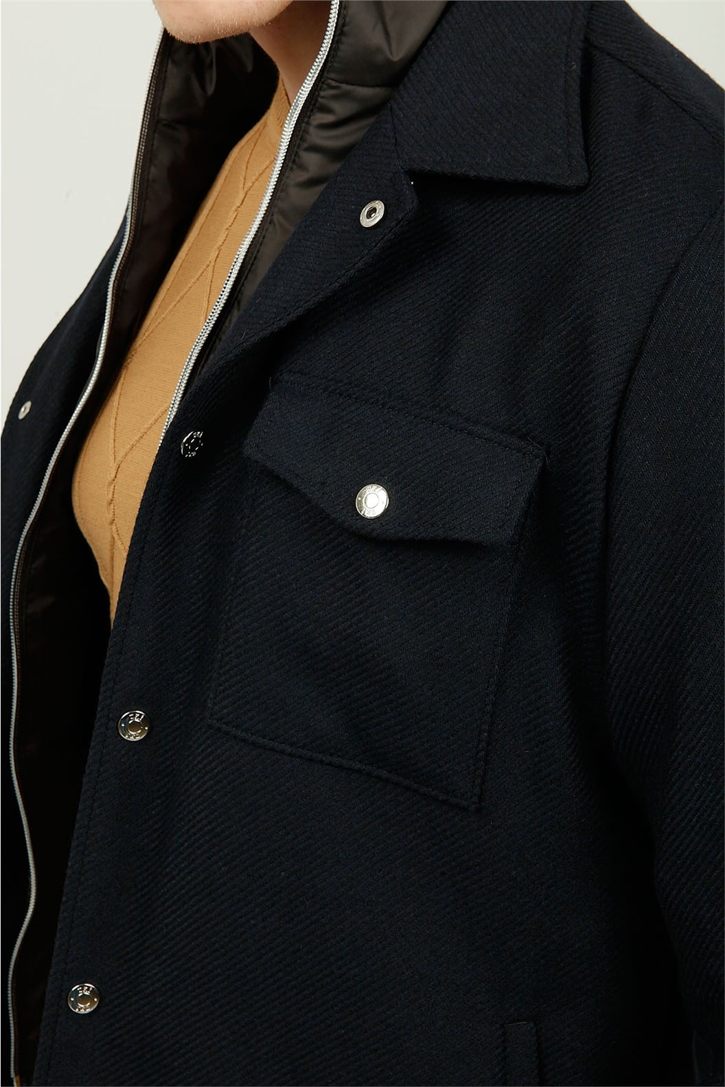Lacivert Slim Fit Gömlek Ceket