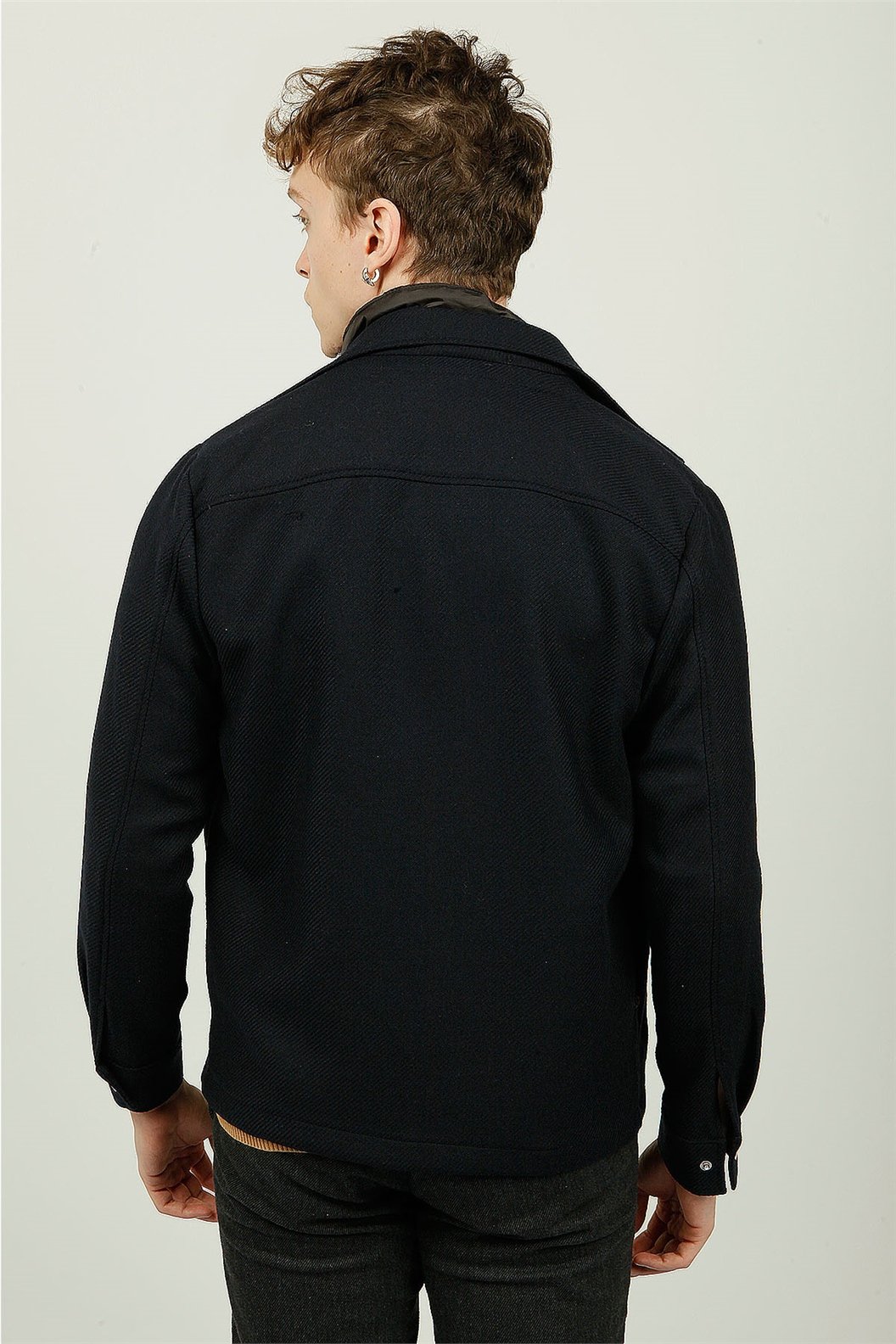 Lacivert Slim Fit Gömlek Ceket