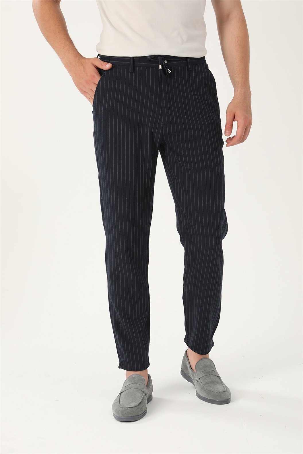 Lacivert Slim Fit Jogger Pantolon