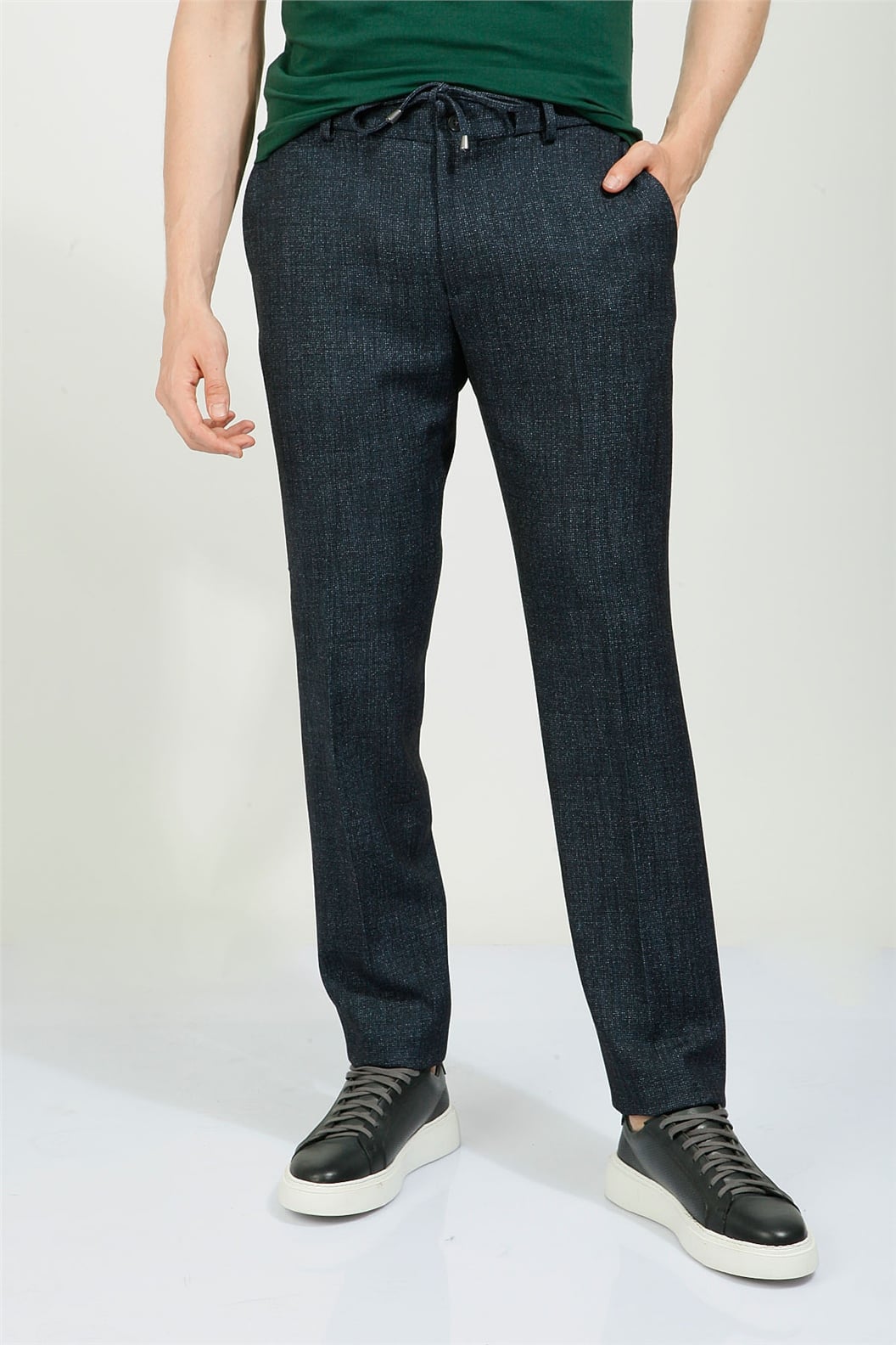 Lacivert Slim Fit Jogger Pantolon