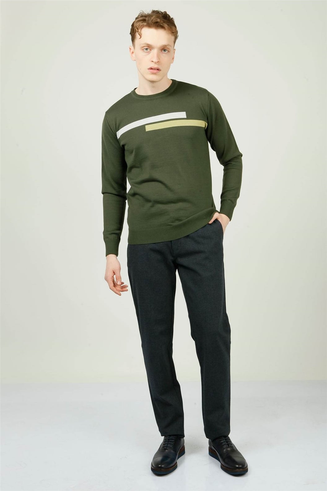 Lacivert Slim Fit Lastikli Pantolon