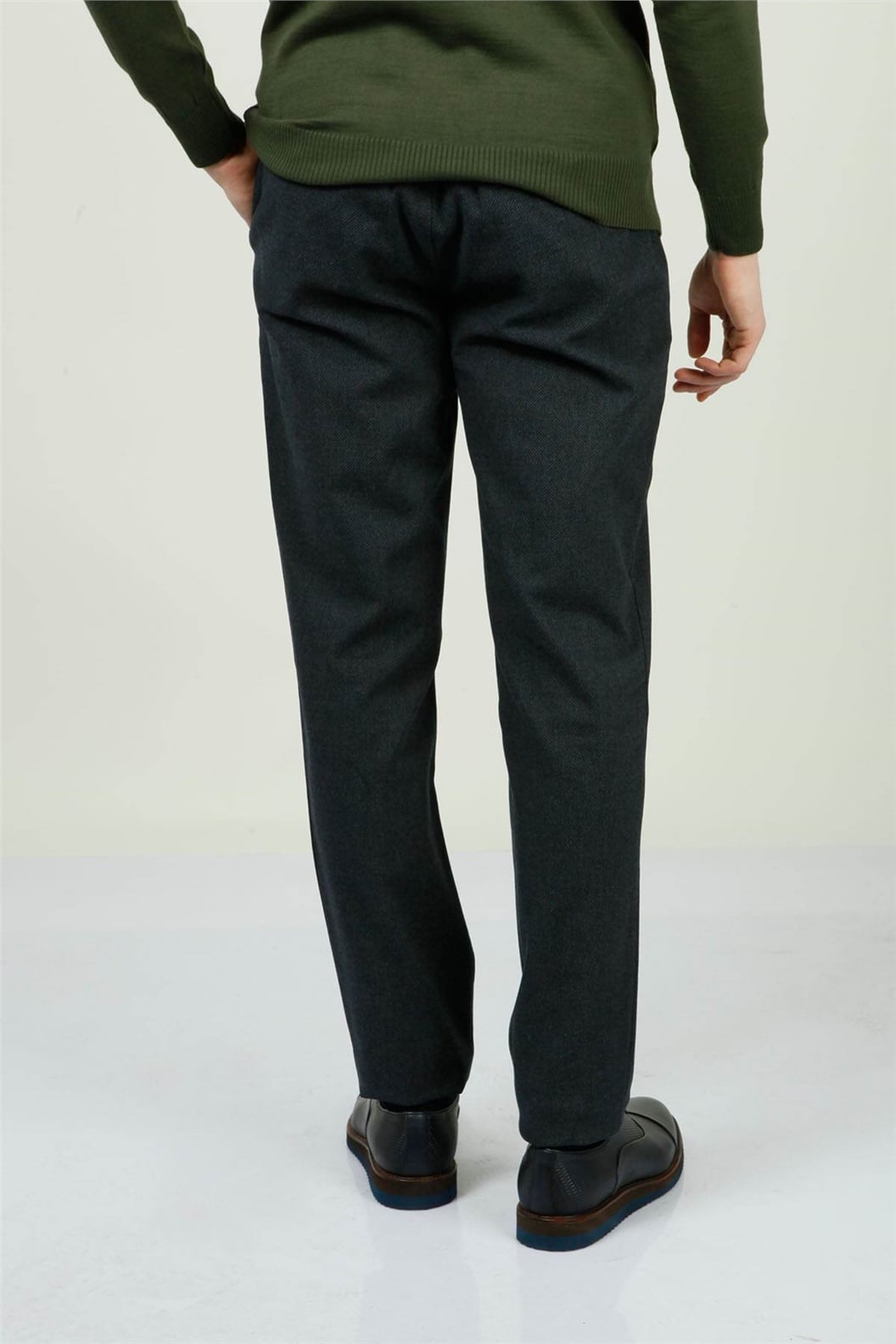 Lacivert Slim Fit Lastikli Pantolon