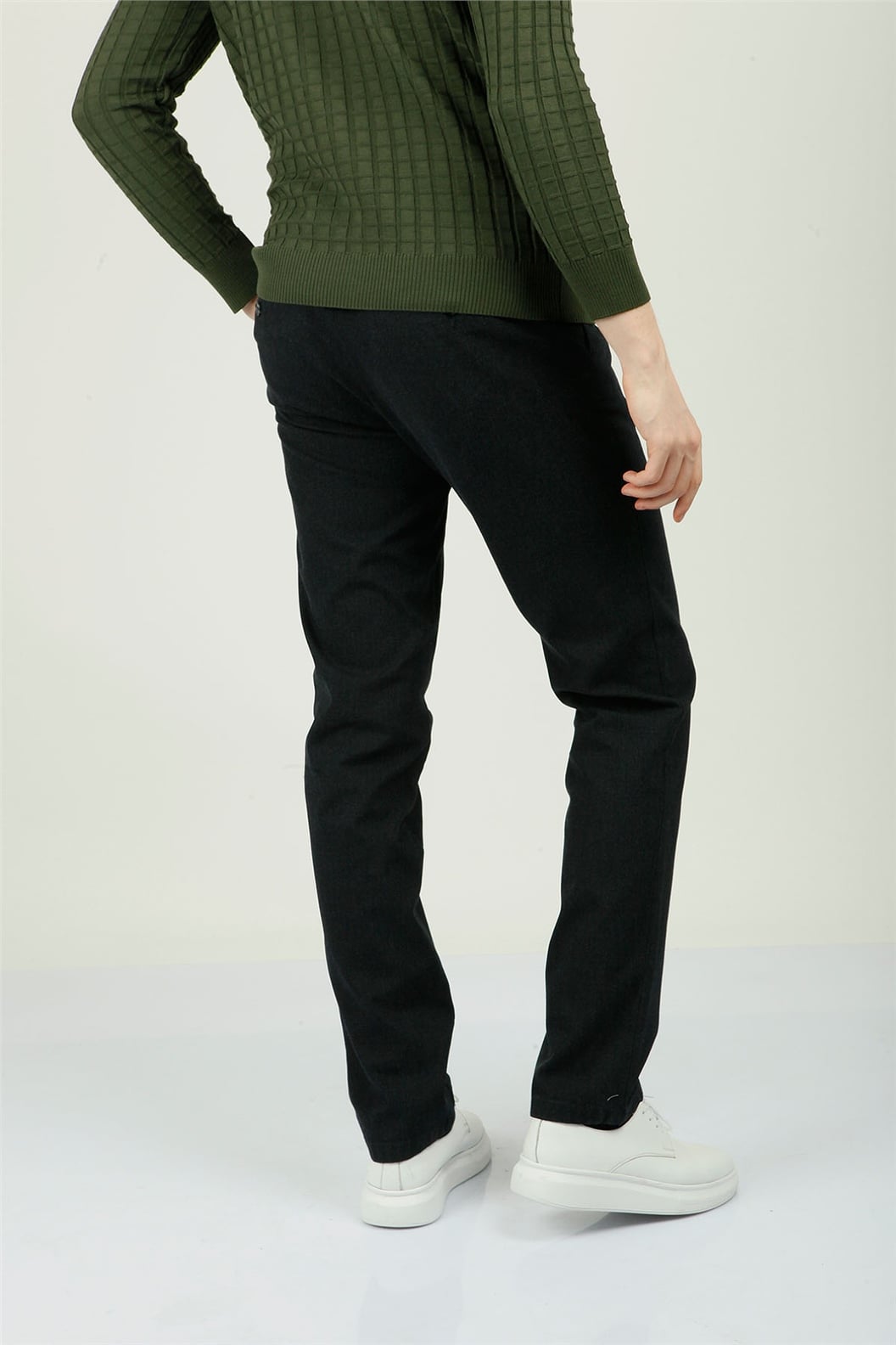 Lacivert Slim Fit Lastikli Pantolon