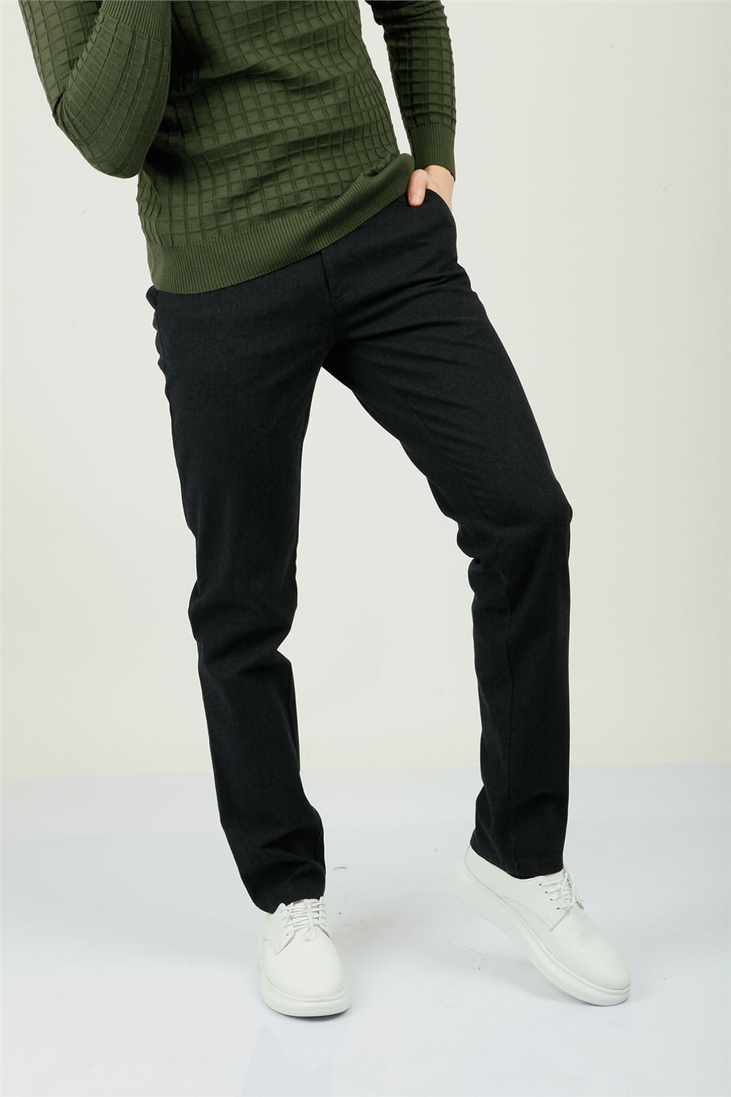 Lacivert Slim Fit Lastikli Pantolon