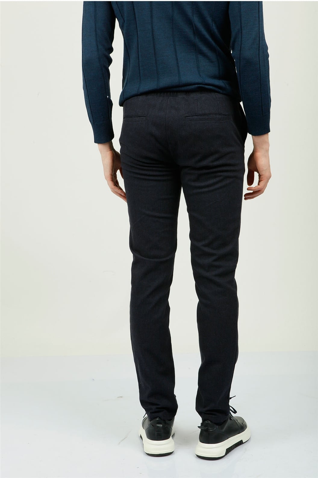 Lacivert Slim Fit Lastikli Pantolon