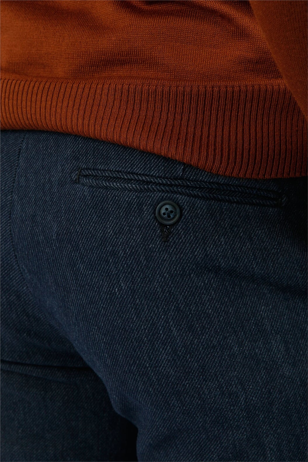 Lacivert Slim Fit Pileli Pantolon