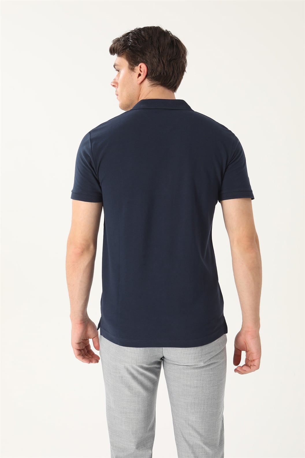 Lacivert Slim Fit Polo Yaka T-Shirt